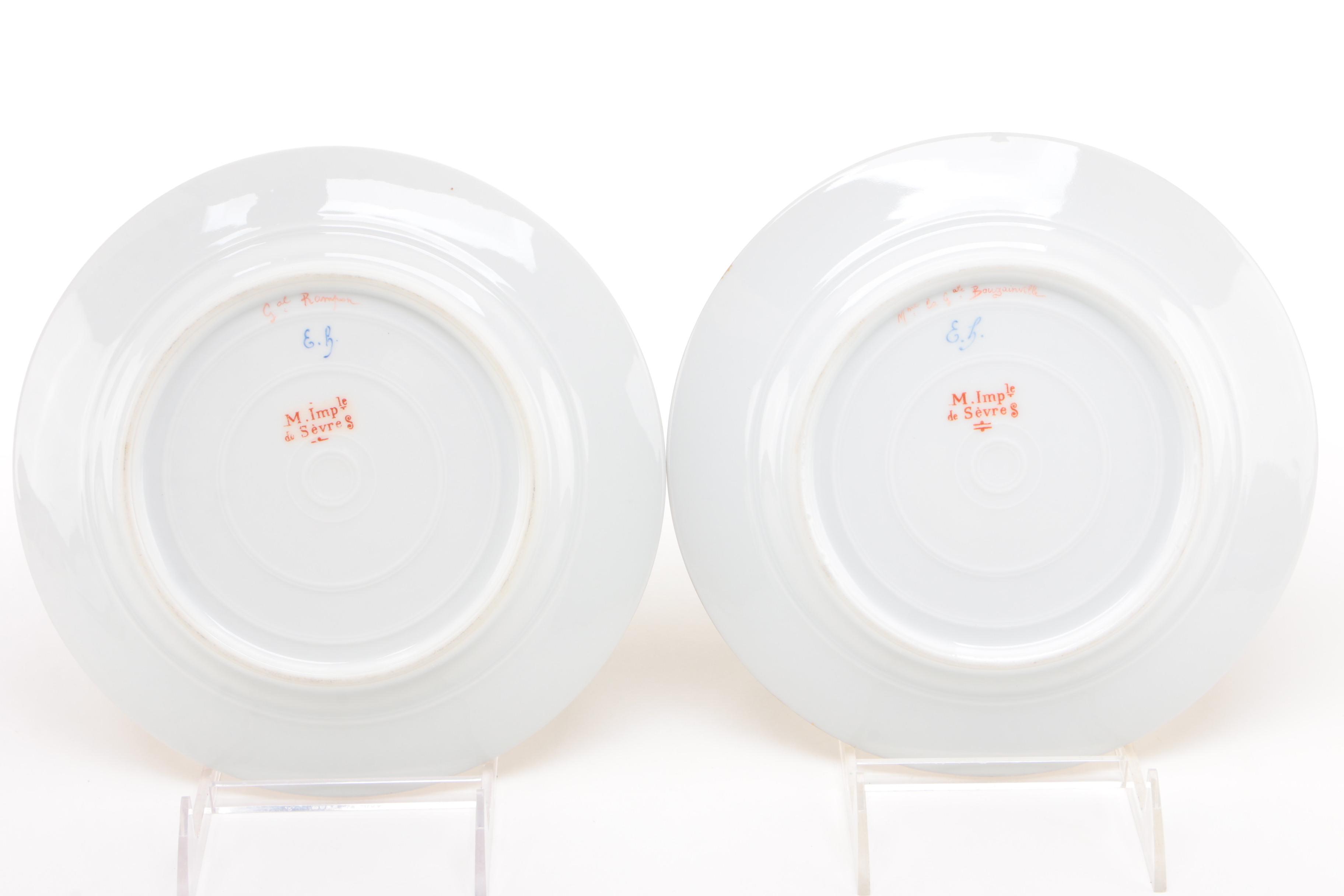 Sèvres Napoleonic Hand-Painted Portrait Plates Painted by D' Humbert, 1804-1809