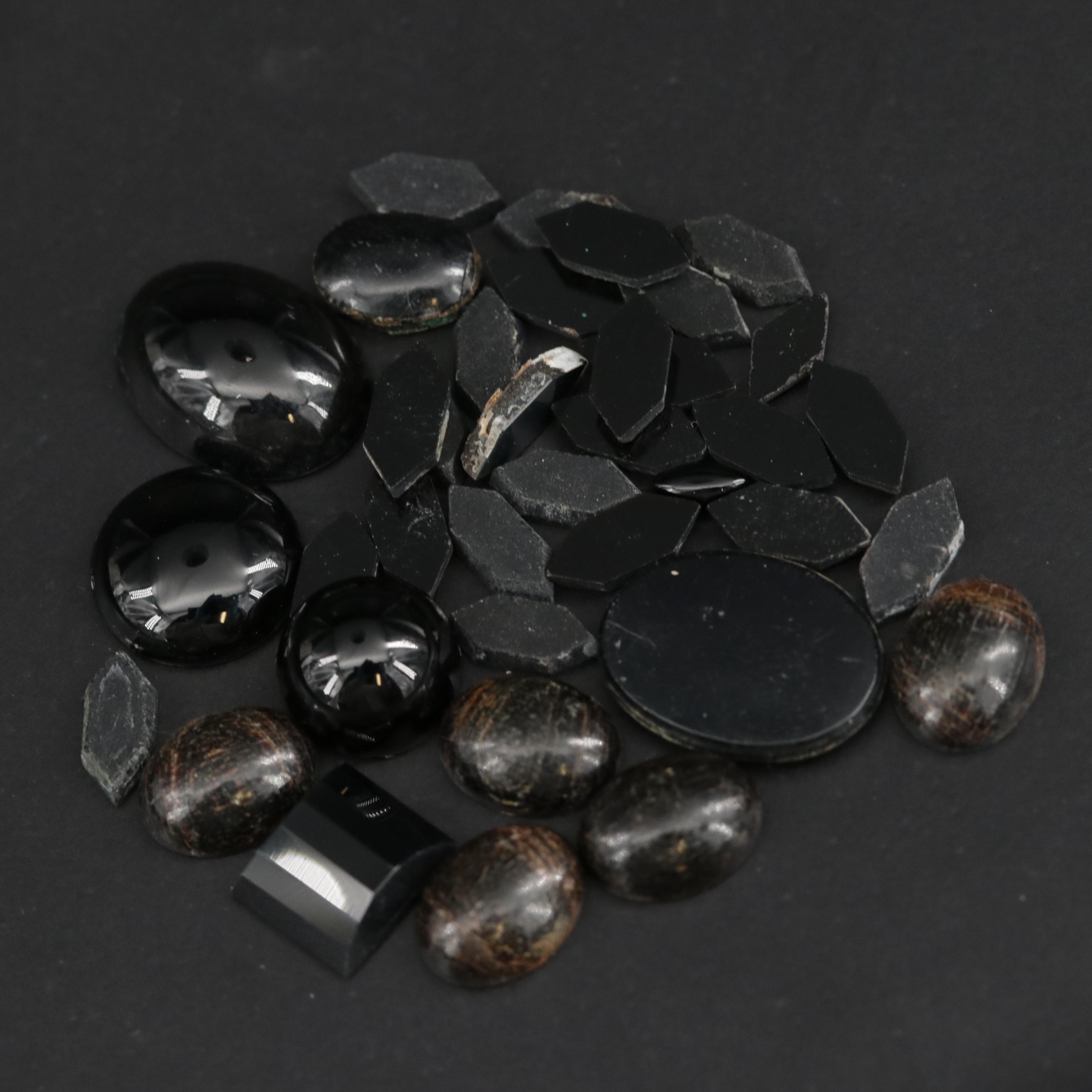 Loose 42.45 CTW Black Onyx and Black Coral