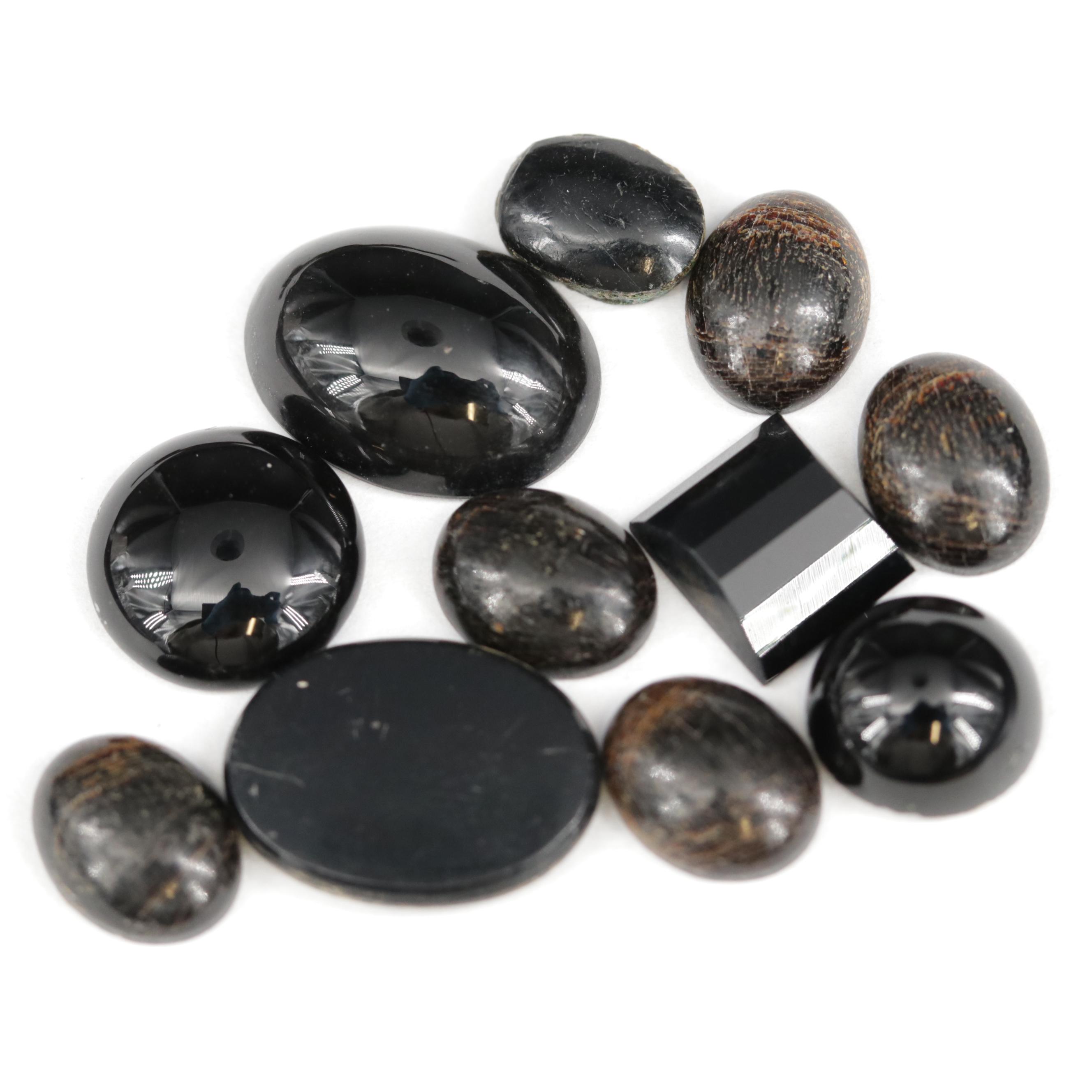 Loose 42.45 CTW Black Onyx and Black Coral