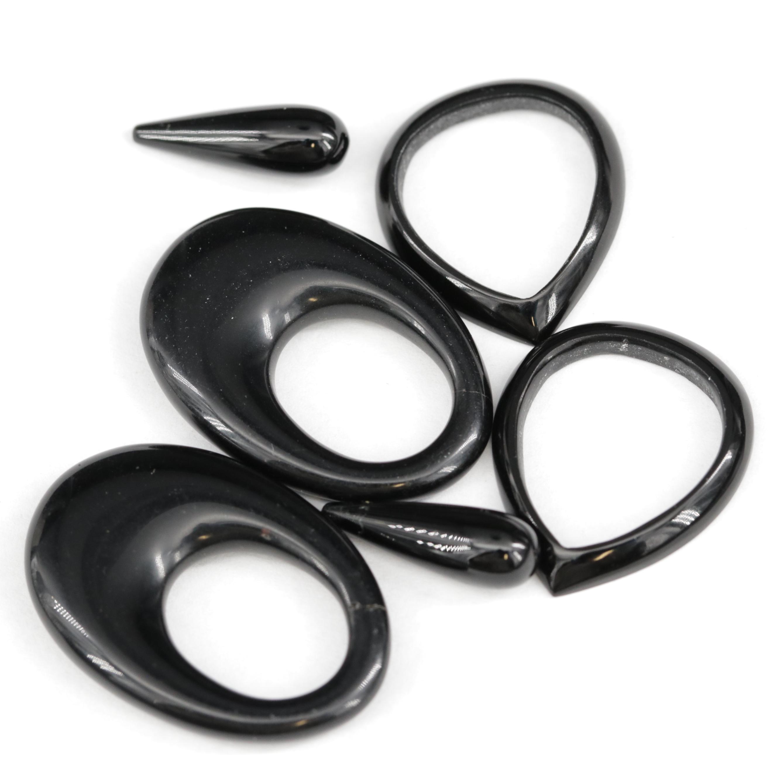 Loose 79.95 CTW Glass and Black Onyx