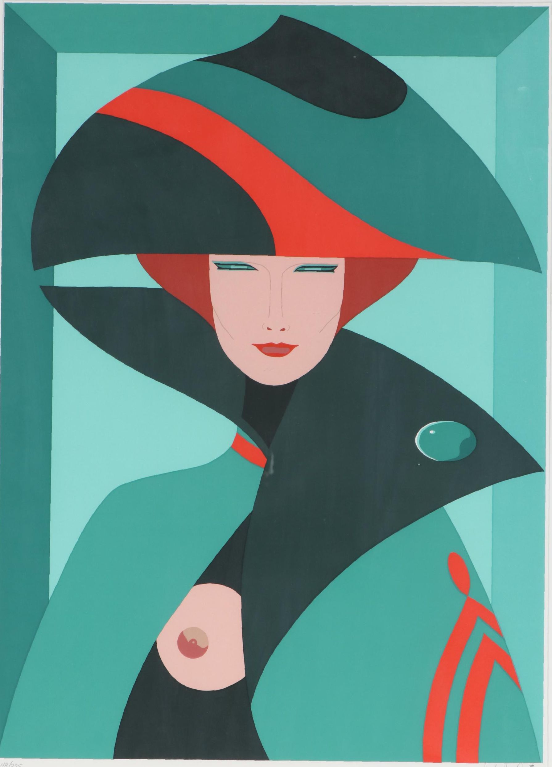 Amleto dallo Costa Semi-Nude Female Portrait Serigraph, c. 1980