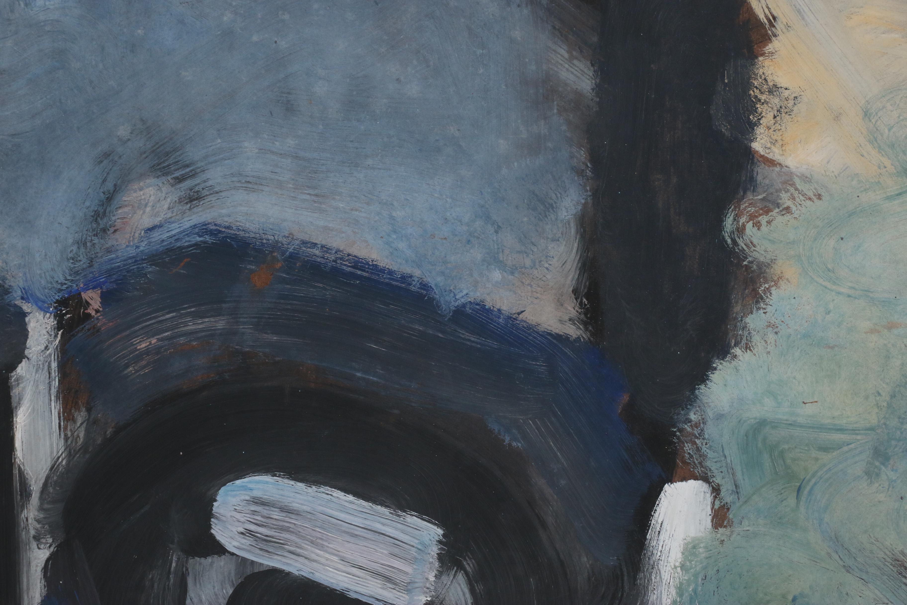 Robert W. Hasselhoff Abstract Portrait Oil Painting "Benedict", 20th Century