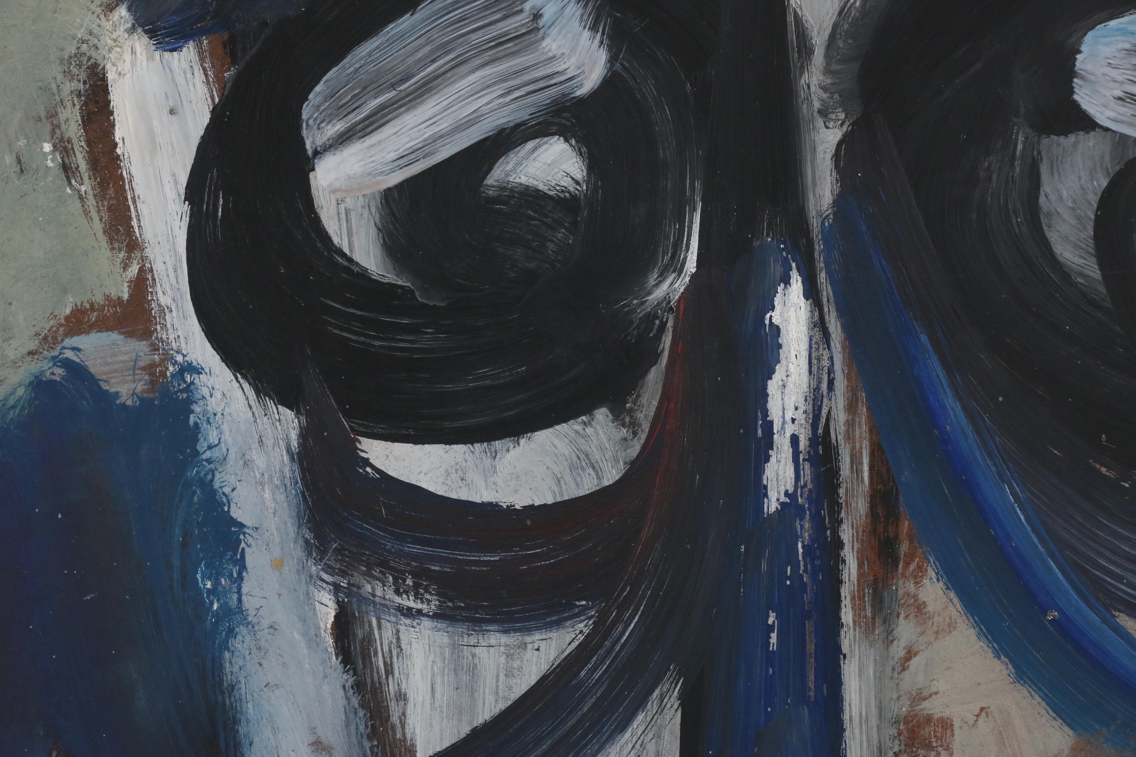 Robert W. Hasselhoff Abstract Portrait Oil Painting "Benedict", 20th Century