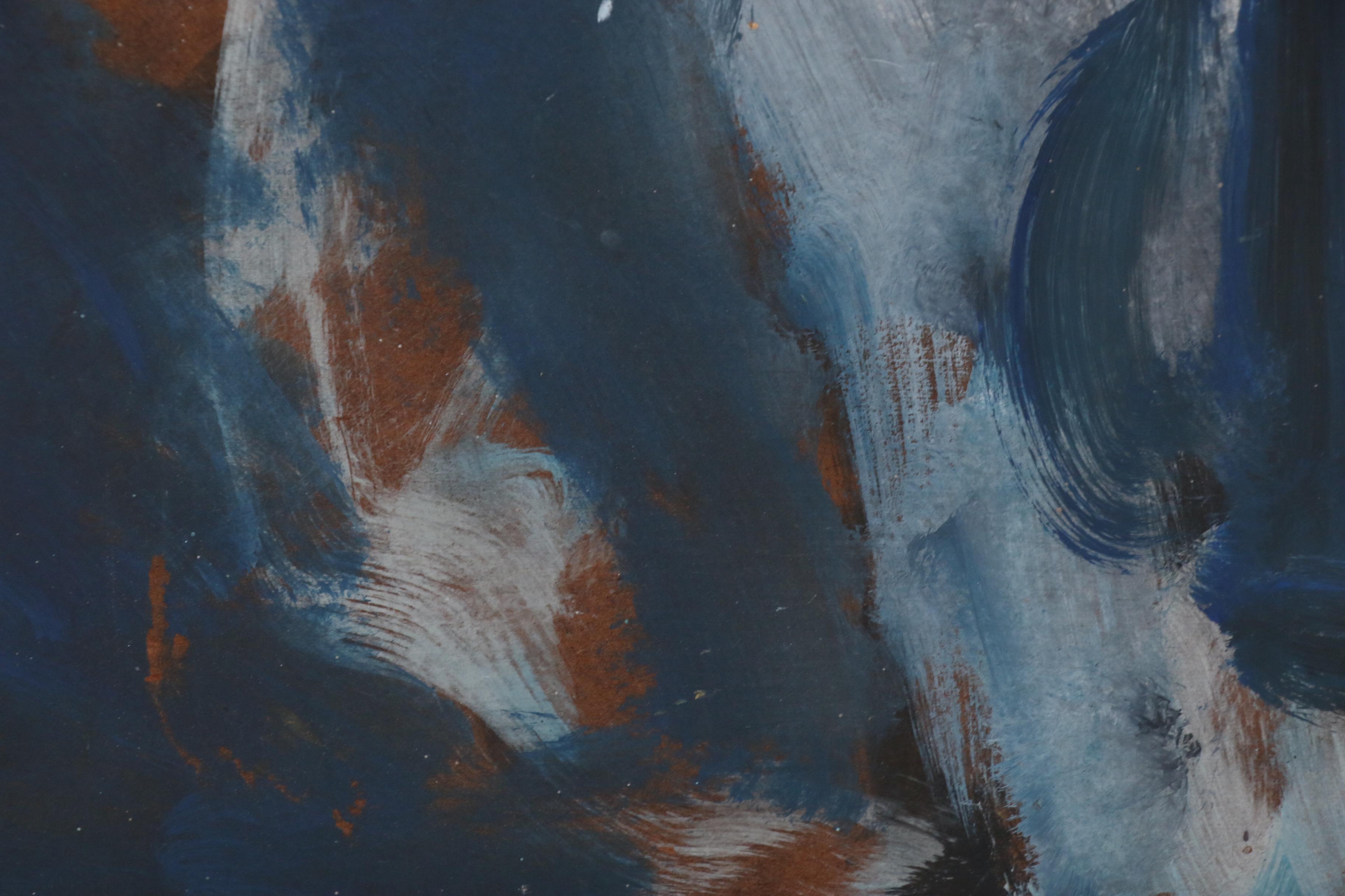 Robert W. Hasselhoff Abstract Portrait Oil Painting "Benedict", 20th Century