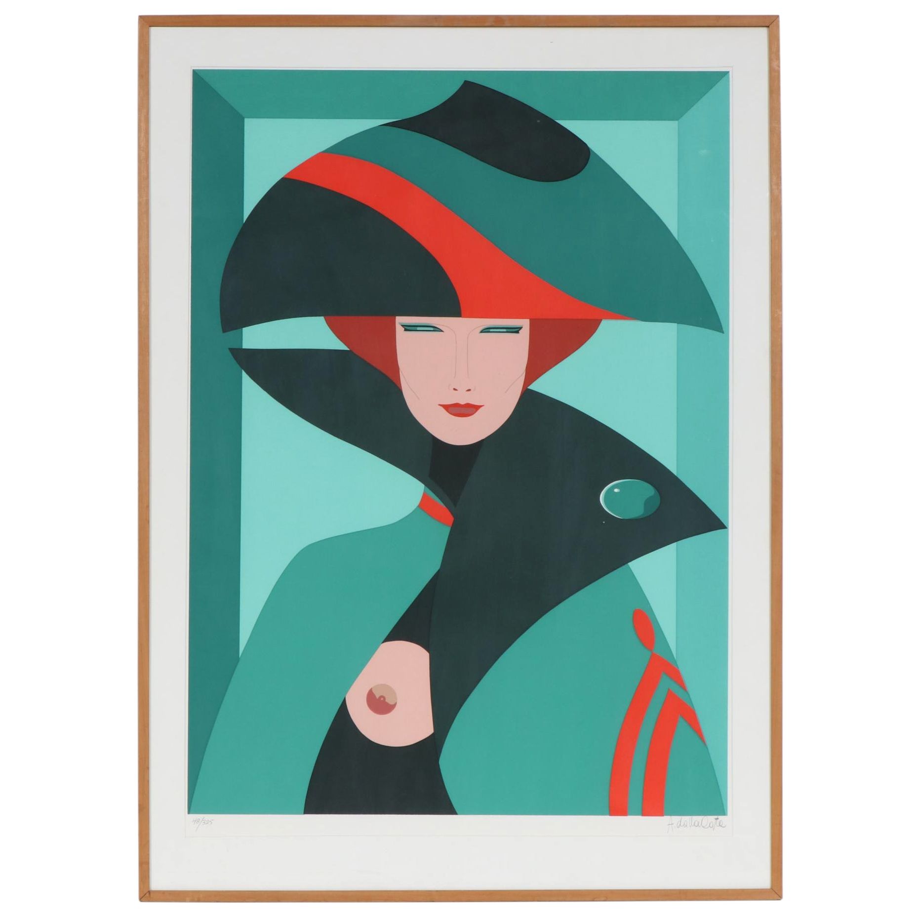 Amleto dallo Costa Semi-Nude Female Portrait Serigraph, c. 1980