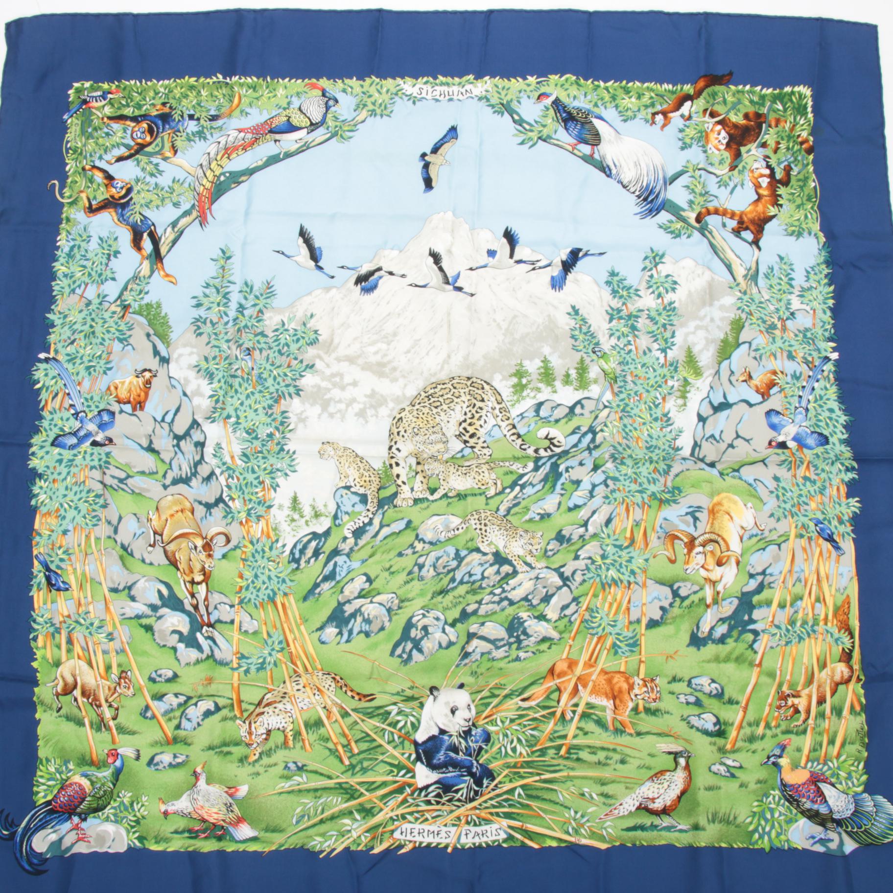 Hermès "Sichuan" Silk Scarf Designed by Robert Dallet
