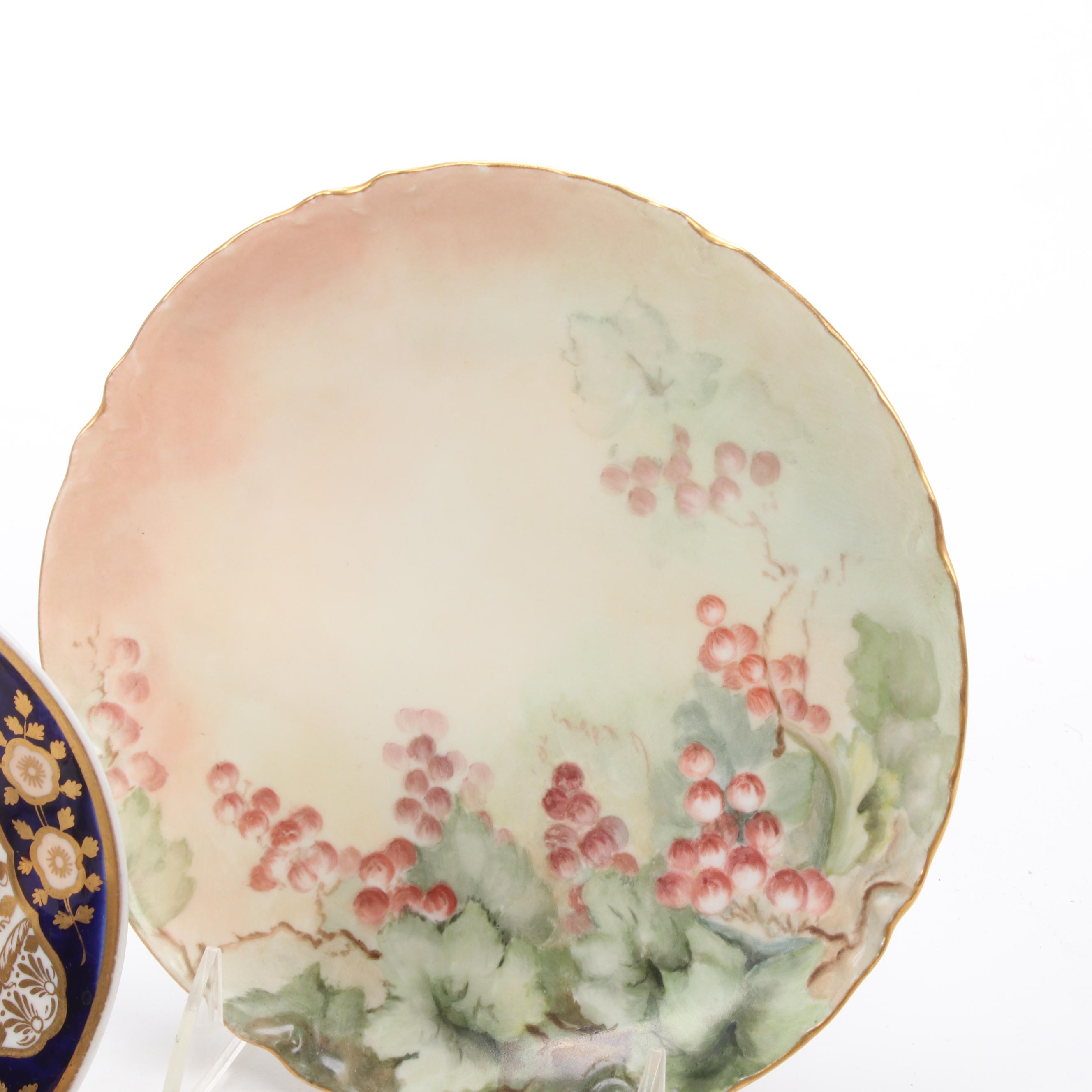 European Hand-Painted Porcelain Table Accessories, Antique