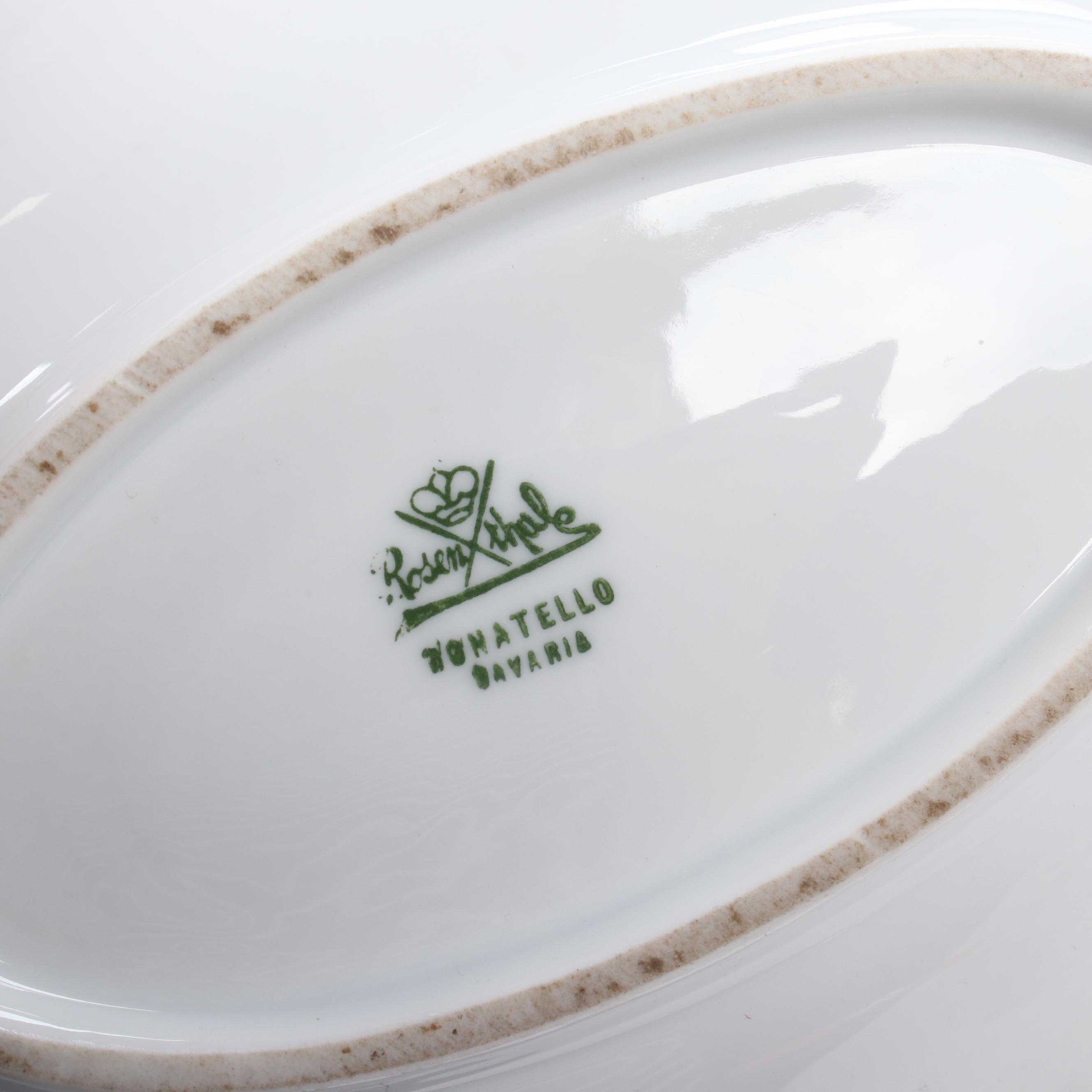 European Hand-Painted Porcelain Table Accessories, Antique