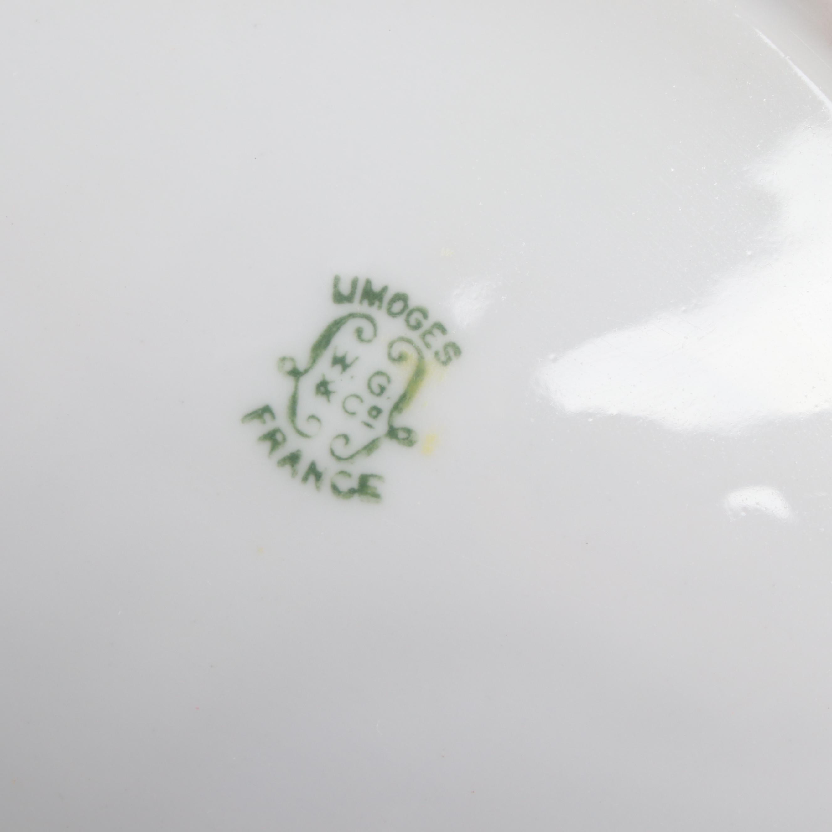 European Hand-Painted Porcelain Table Accessories, Antique