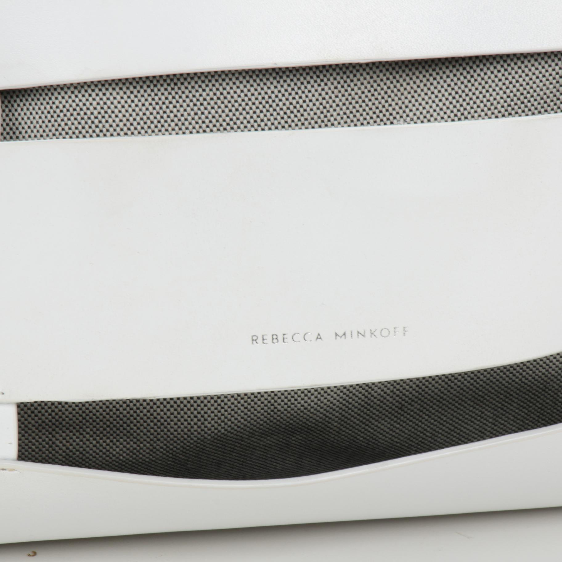 Rebecca Minkoff Cage Stella White Leather Tote Bag