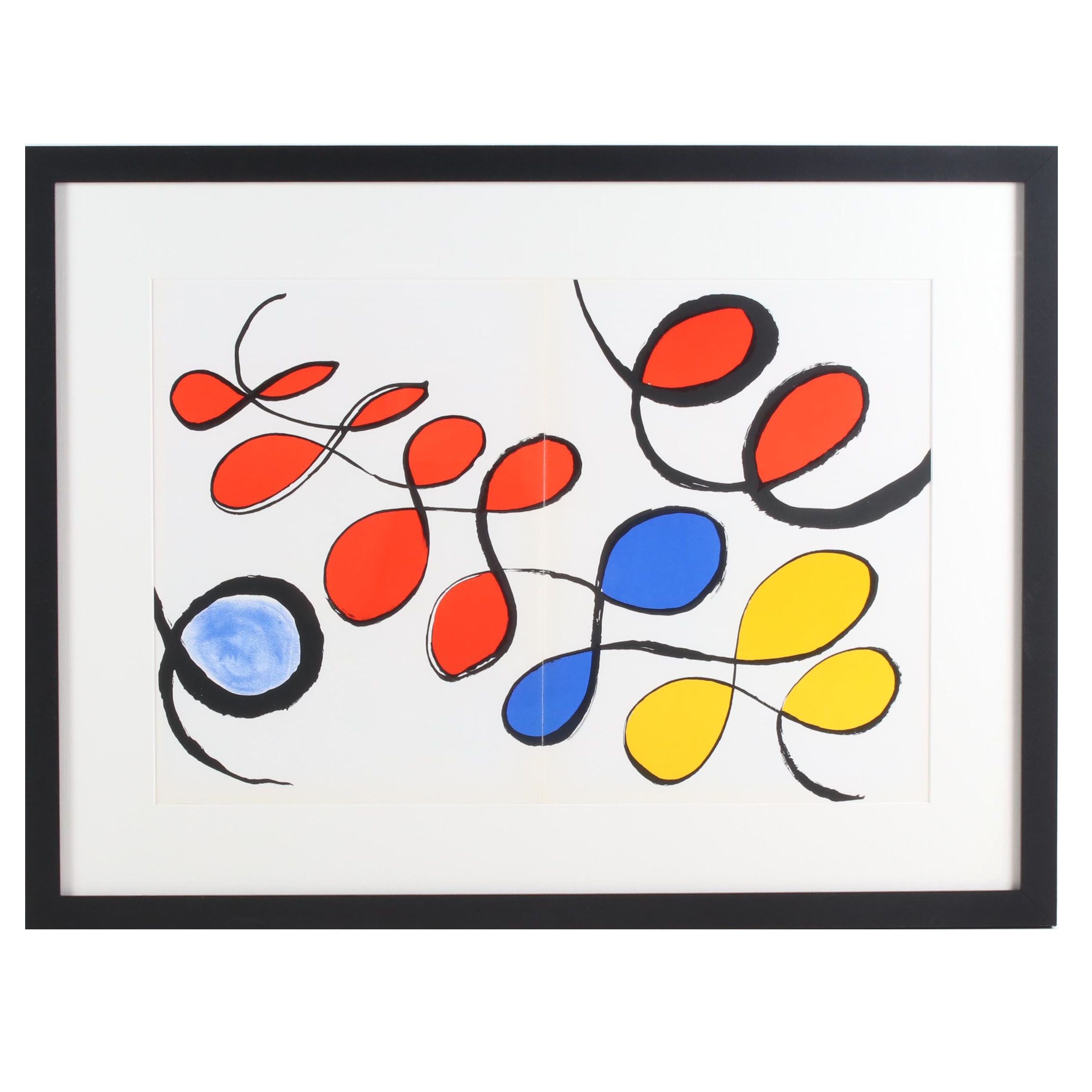 Alexander Calder Double-Page Color Lithograph for "Derrière le Miroir", 1971