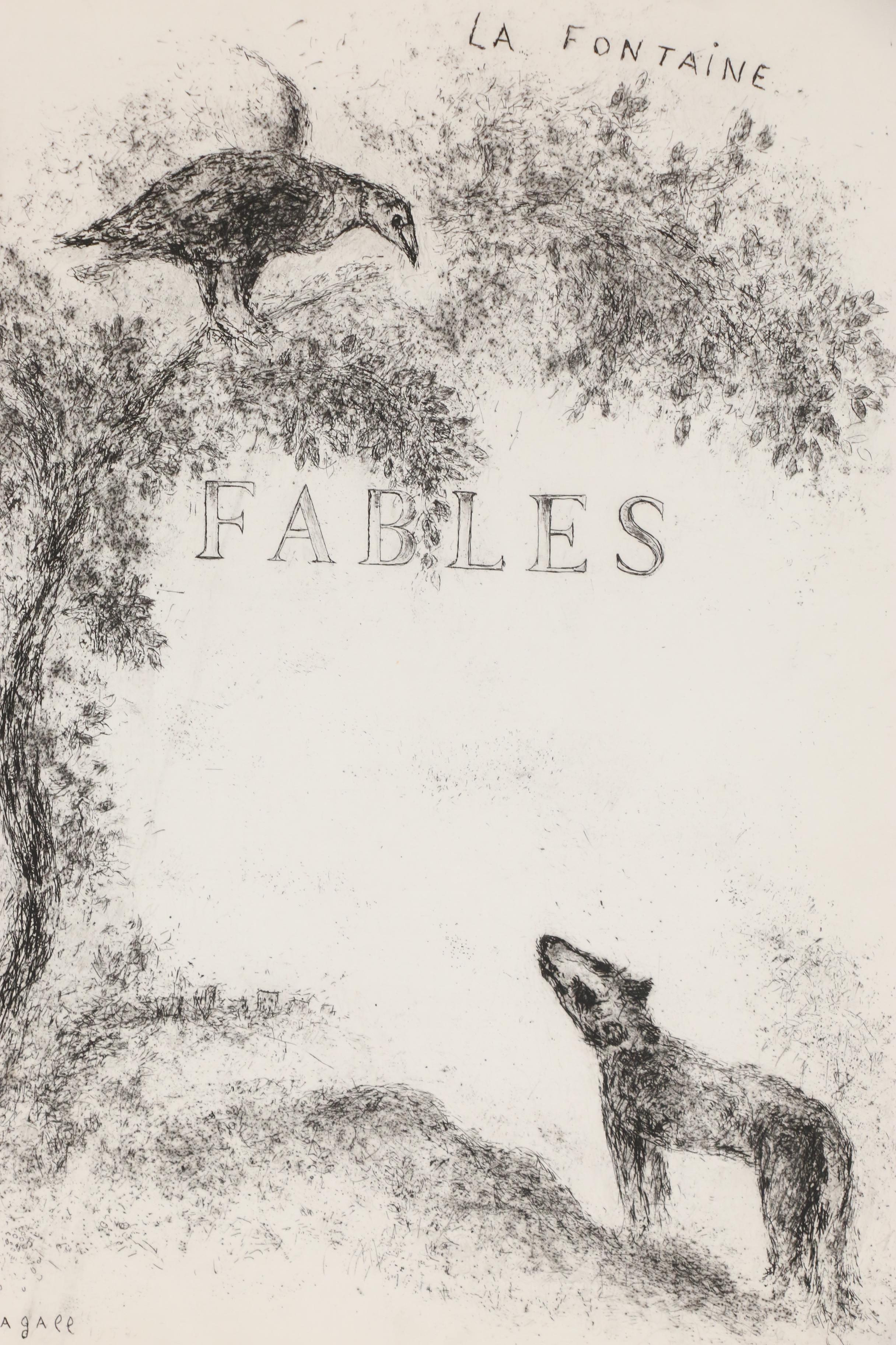 Marc Chagall Signed "Fables" by Jean de La Fontaine with Cover Etchings, 1952