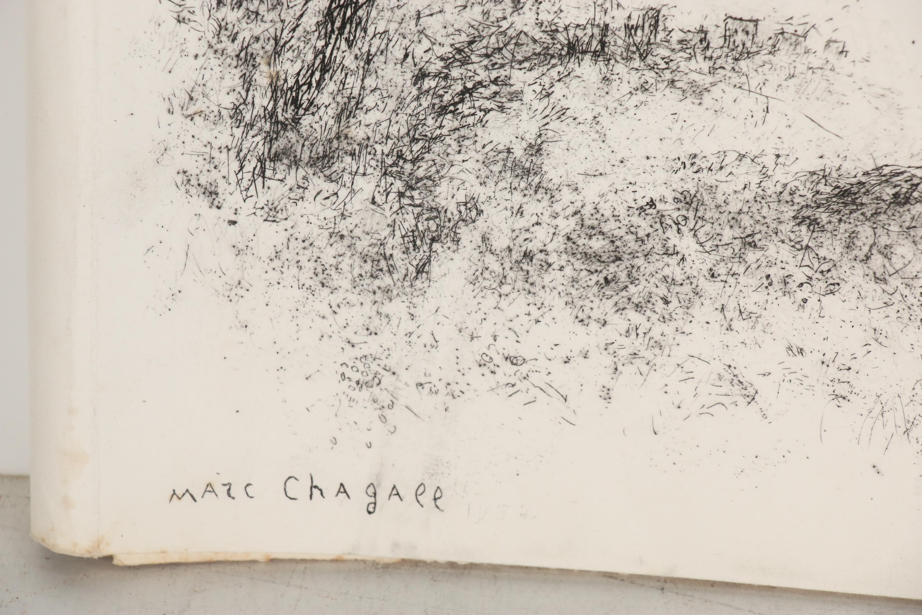 Marc Chagall Signed "Fables" by Jean de La Fontaine with Cover Etchings, 1952