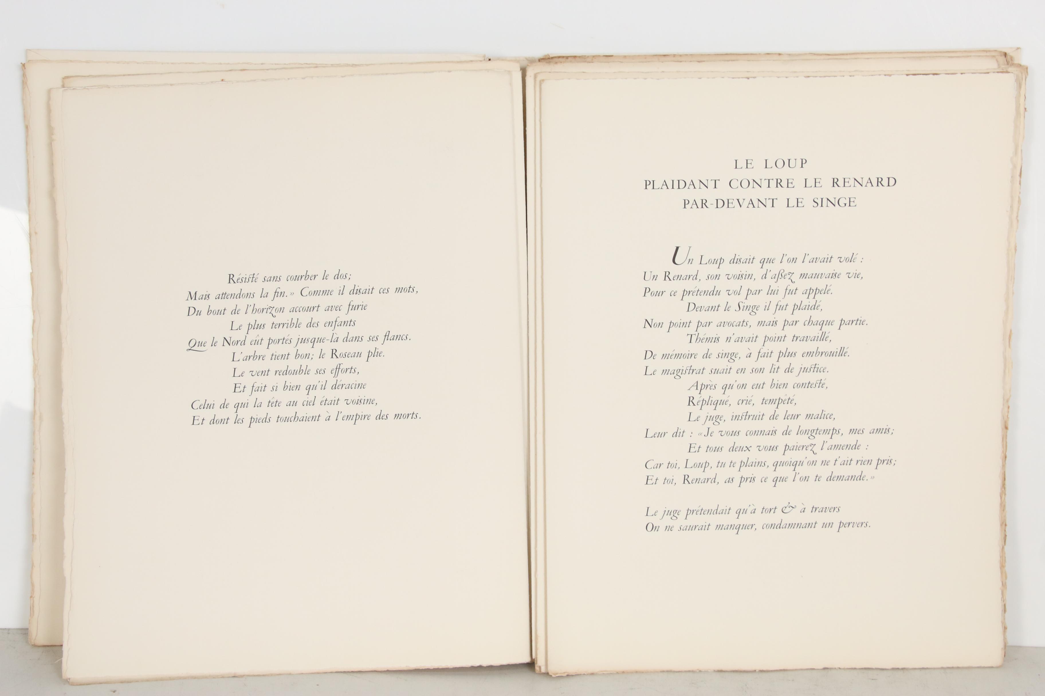 Marc Chagall Signed "Fables" by Jean de La Fontaine with Cover Etchings, 1952