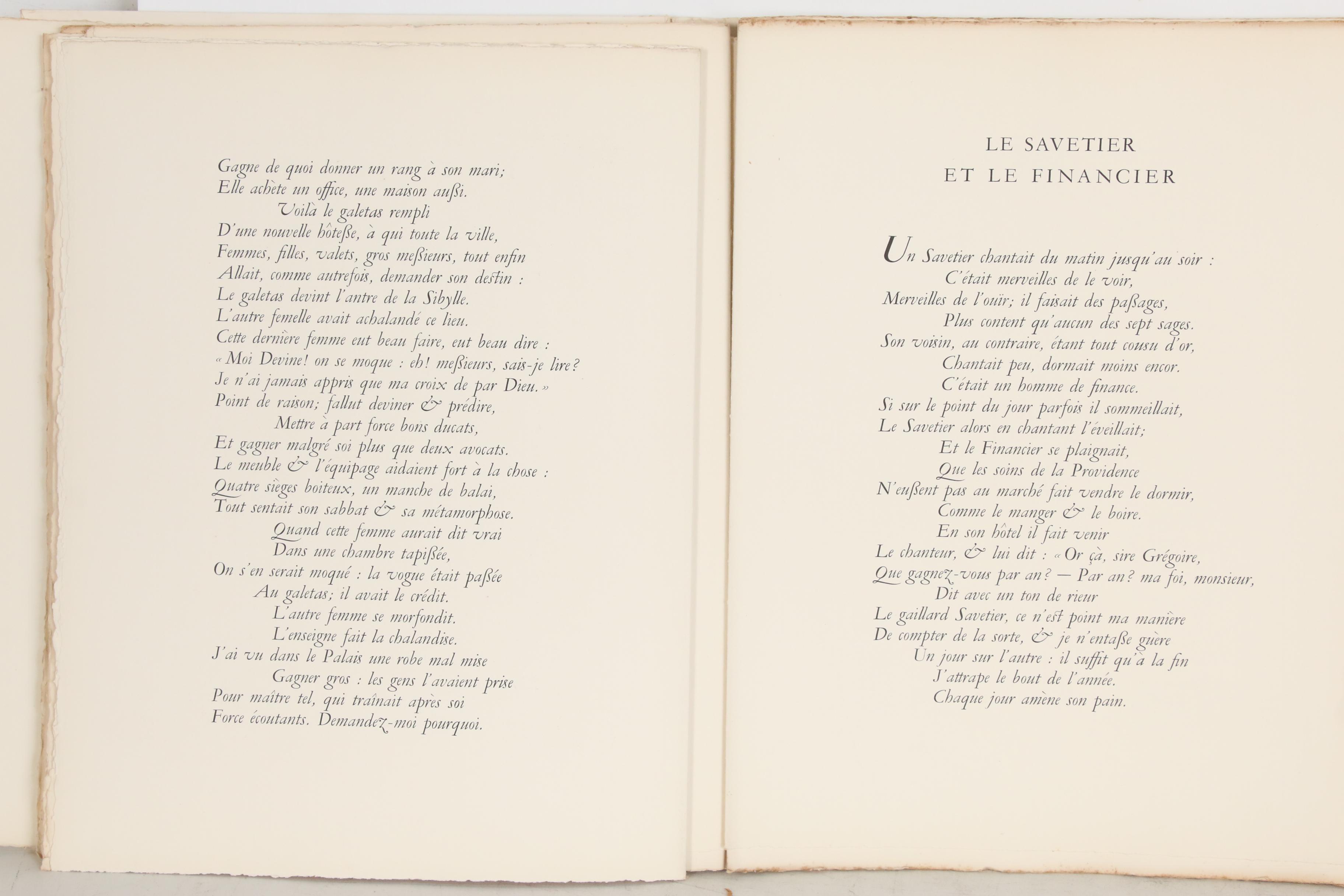 Marc Chagall Signed "Fables" by Jean de La Fontaine with Cover Etchings, 1952