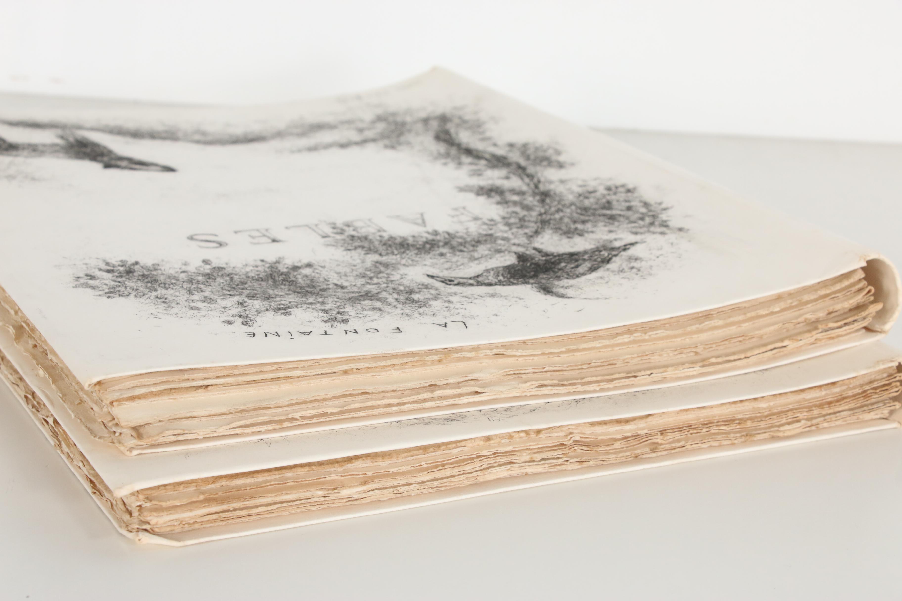 Marc Chagall Signed "Fables" by Jean de La Fontaine with Cover Etchings, 1952