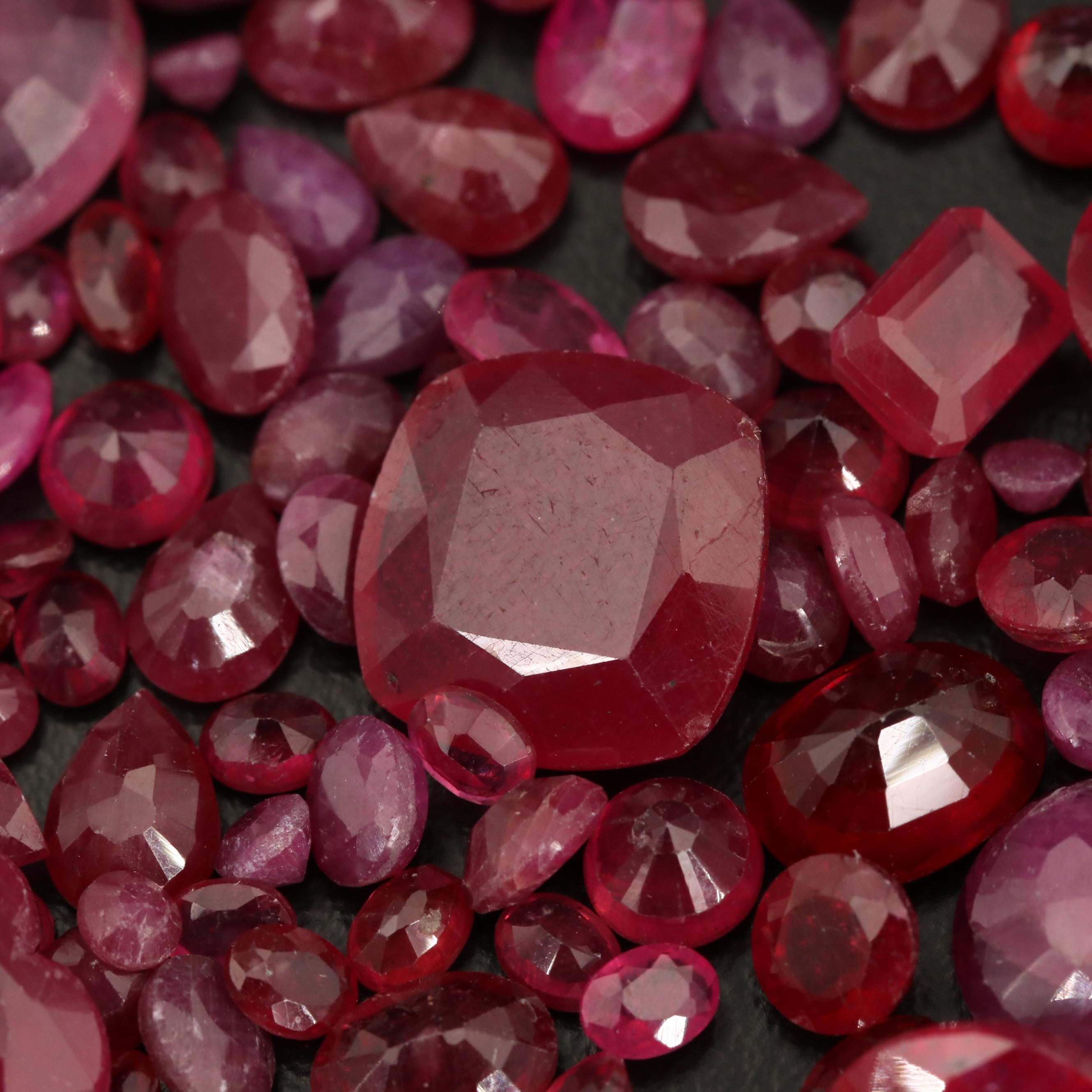 Loose 87.22 CTW Corundum Selection Including Glass Filled