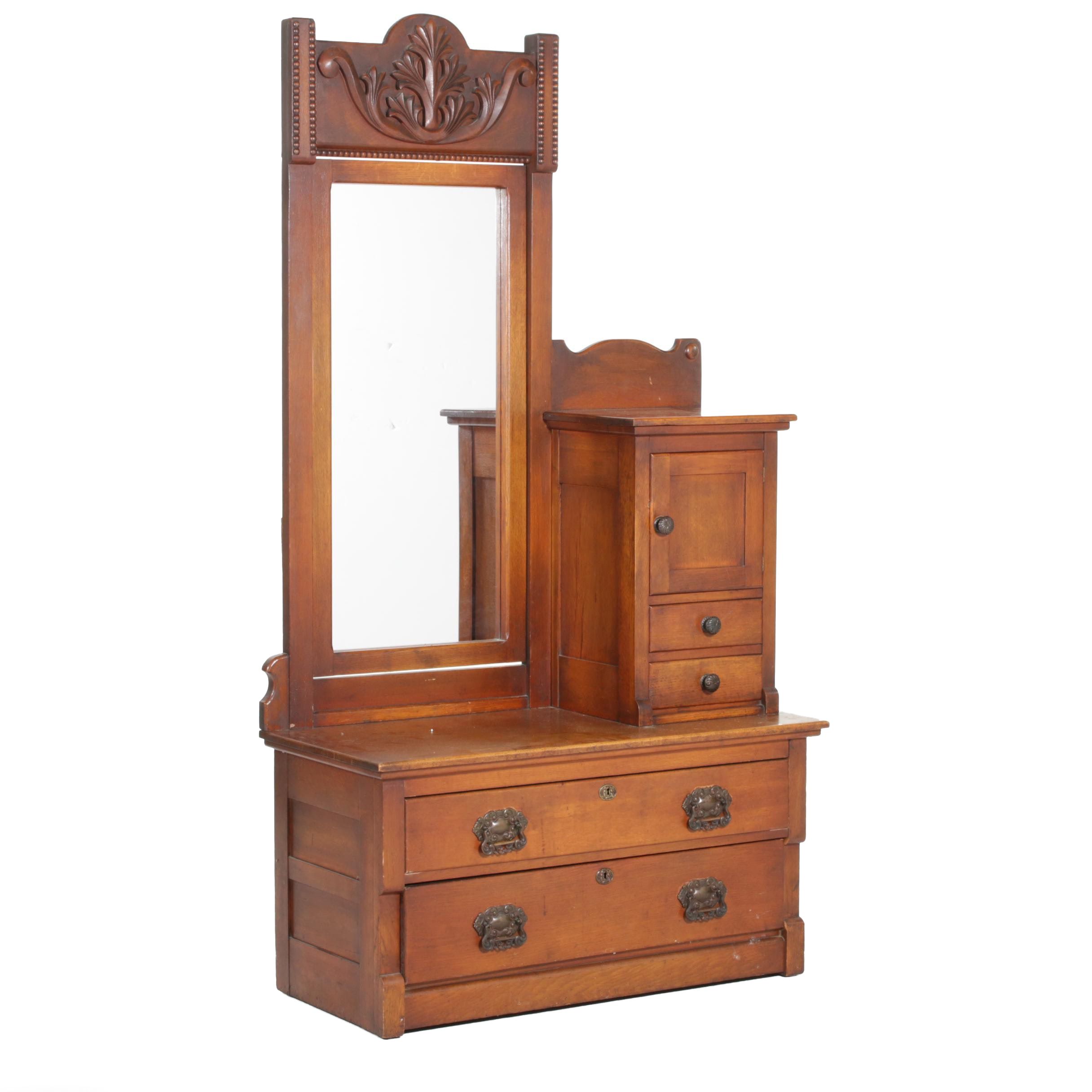 Late Victorian Hardwood Gentleman's Dresser, Late 19th/Early 20th Century