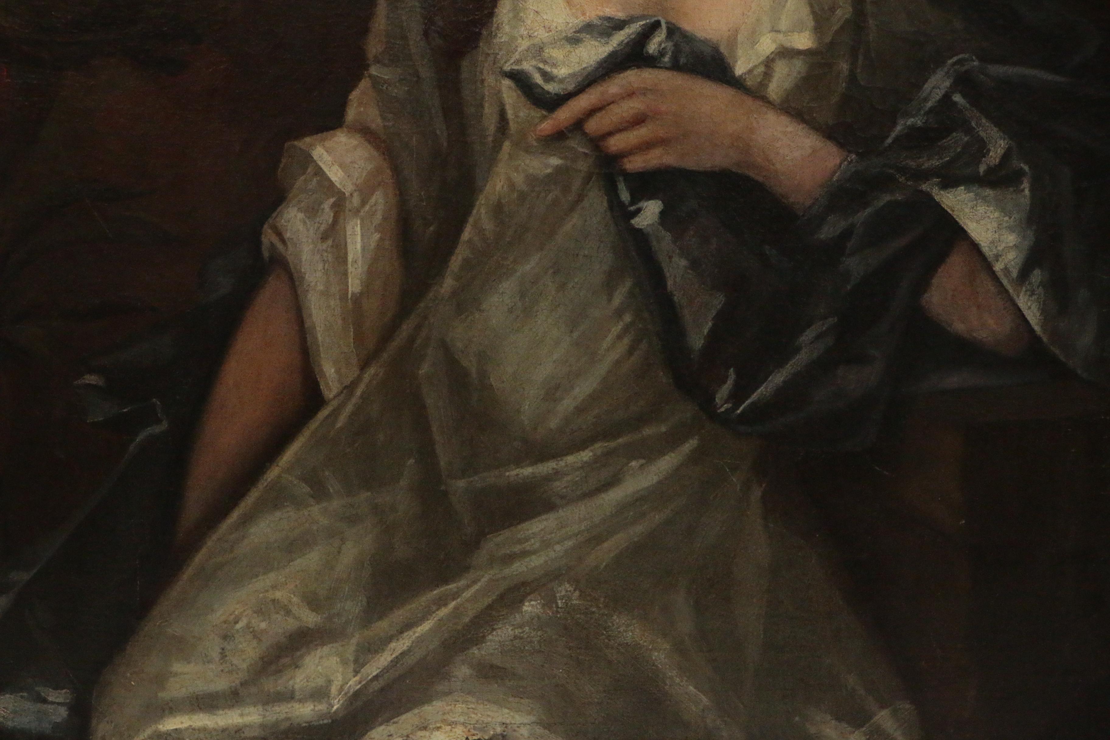 English School Aristocracy Portrait Oil Painting, Late 17th/Early 18th Century