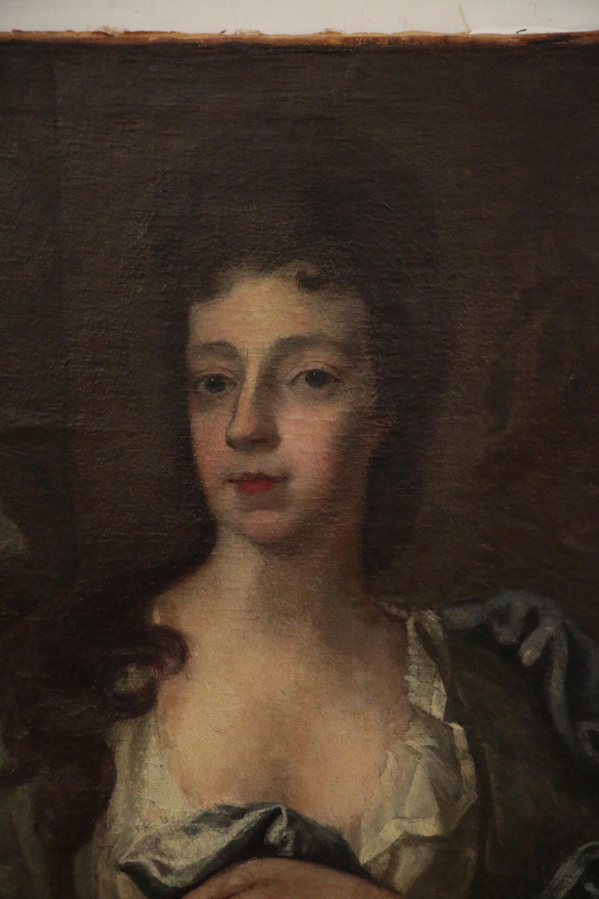 English School Aristocracy Portrait Oil Painting, Late 17th/Early 18th Century