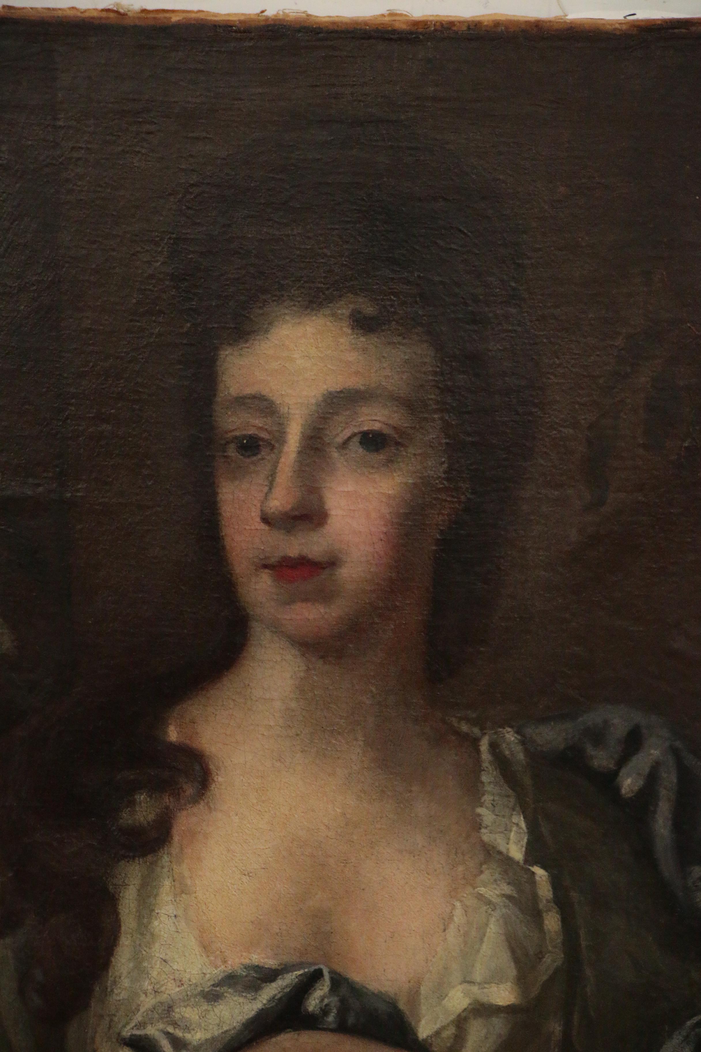 English School Aristocracy Portrait Oil Painting, Late 17th/Early 18th Century