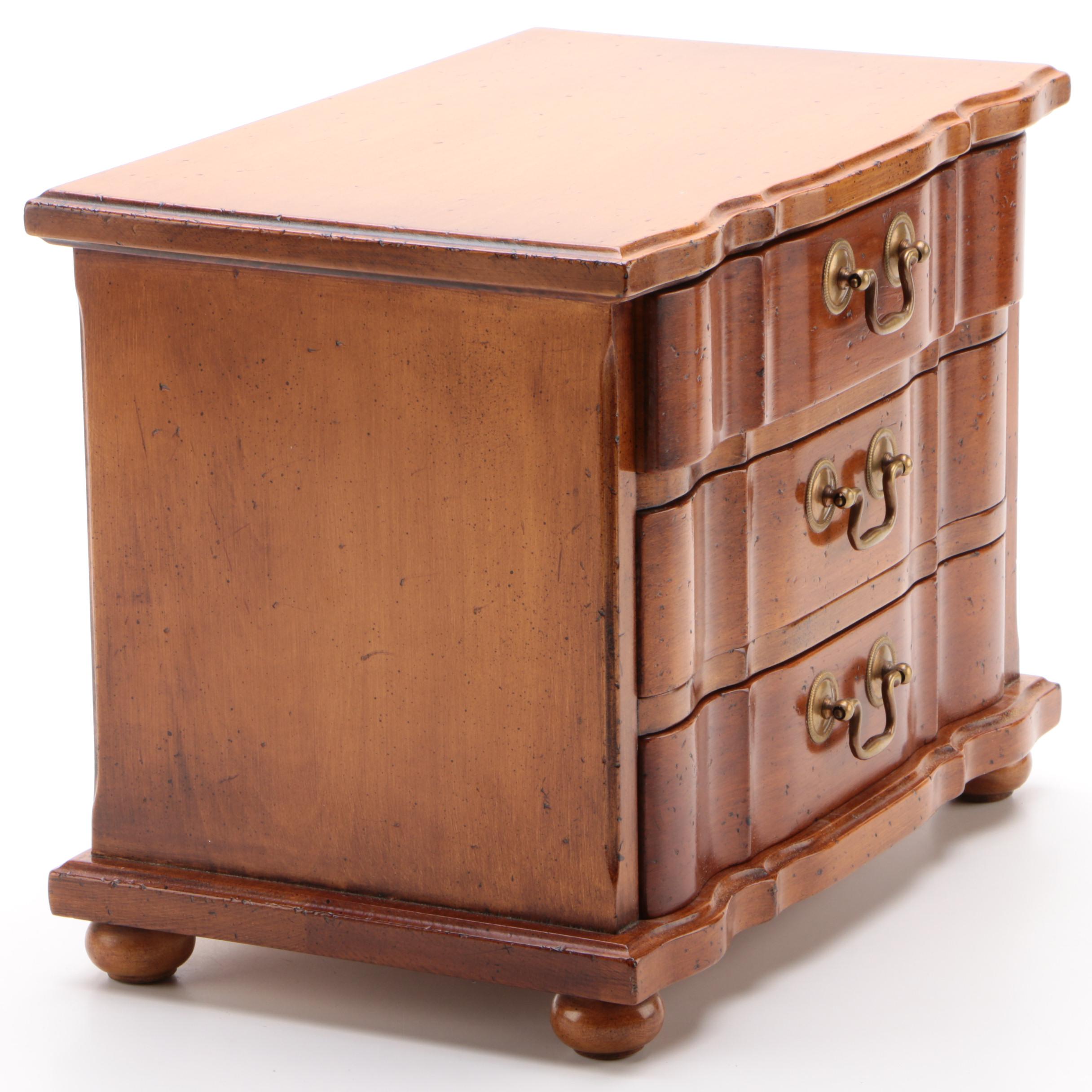 Alfred Assid Walnut Keepsake Jewelry Chest, Mid-20th Century