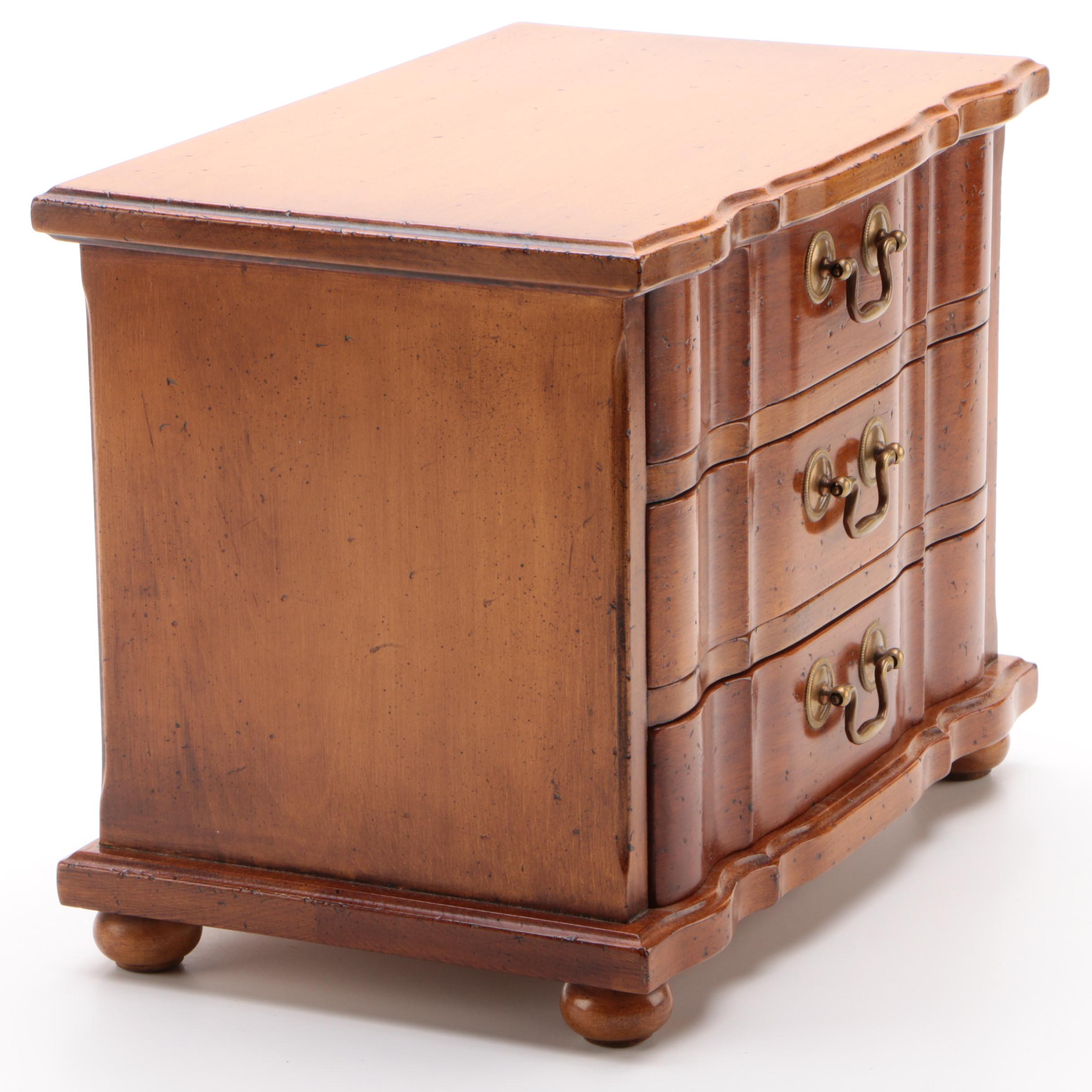 Alfred Assid Walnut Keepsake Jewelry Chest, Mid-20th Century