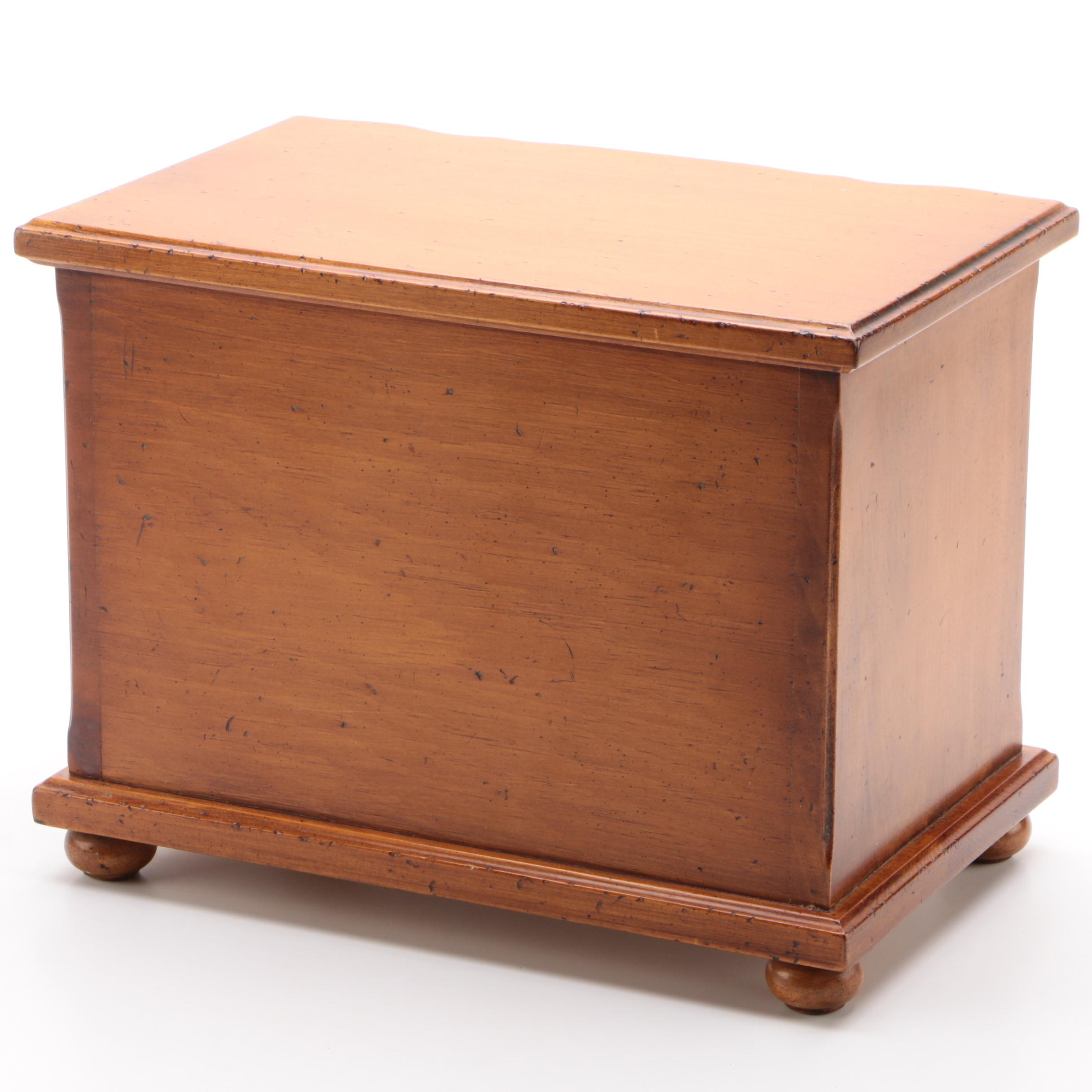 Alfred Assid Walnut Keepsake Jewelry Chest, Mid-20th Century