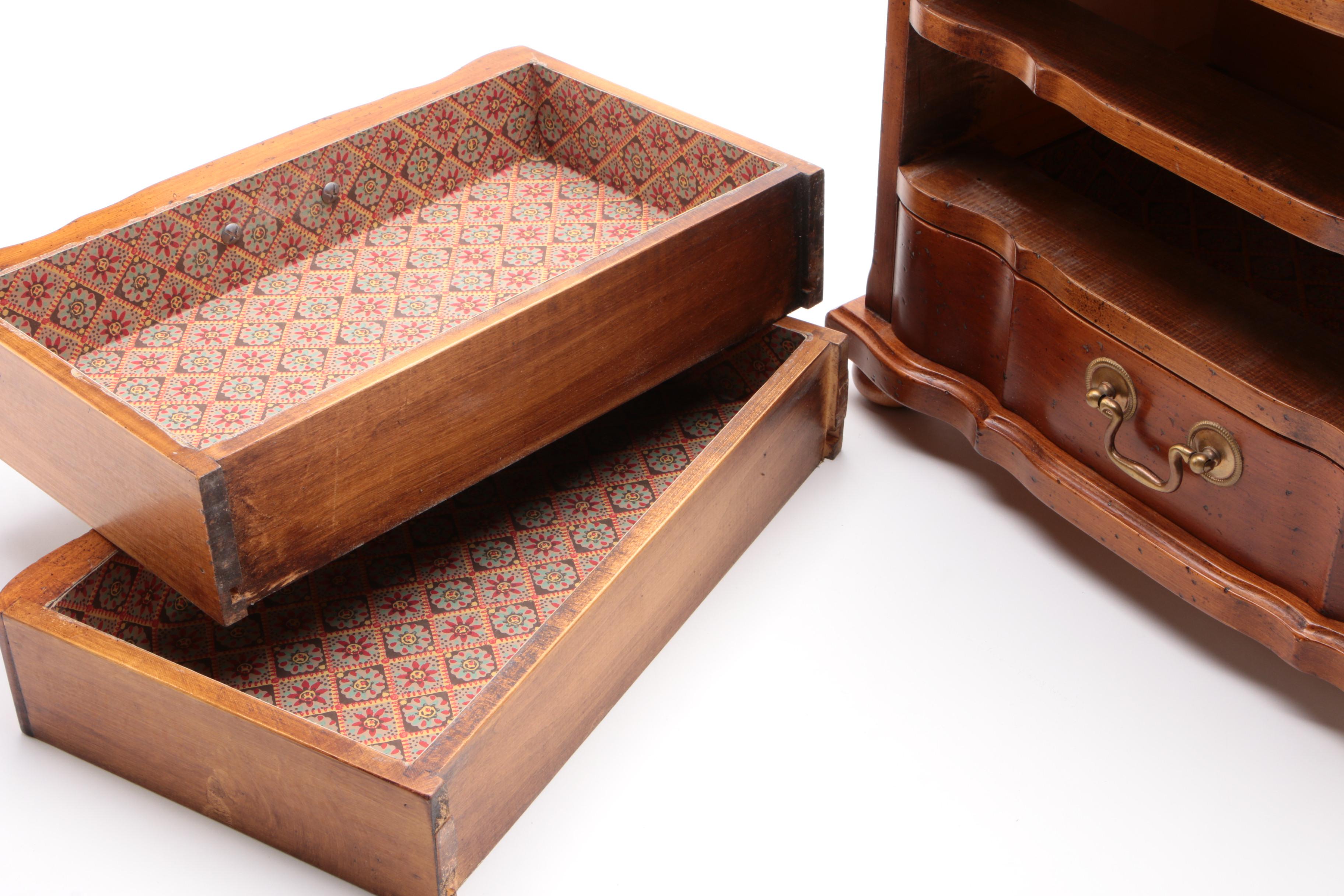 Alfred Assid Walnut Keepsake Jewelry Chest, Mid-20th Century