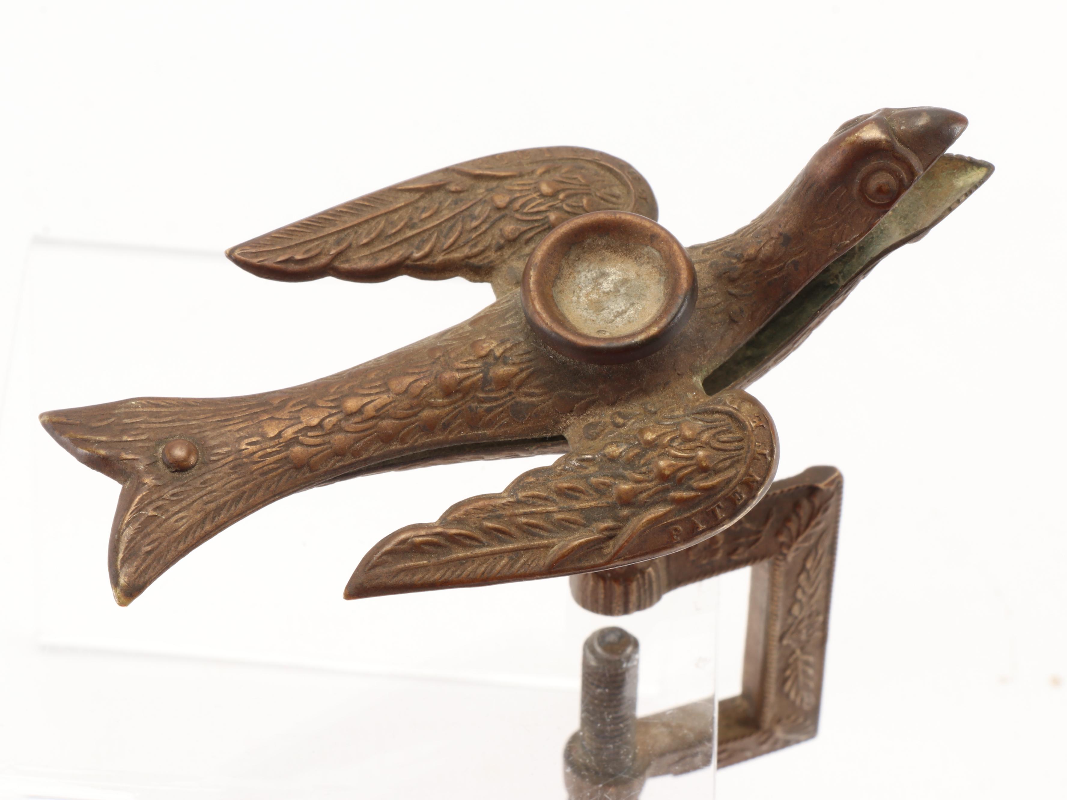 Victorian Sewing Birds and Wooden Hand-Painted Sewing Clamp, Late 19th C.