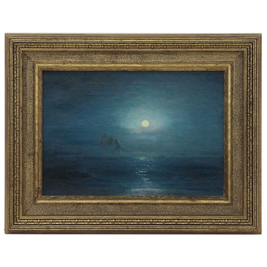 David Howard Hitchcock Seascape Oil Painting, 1917