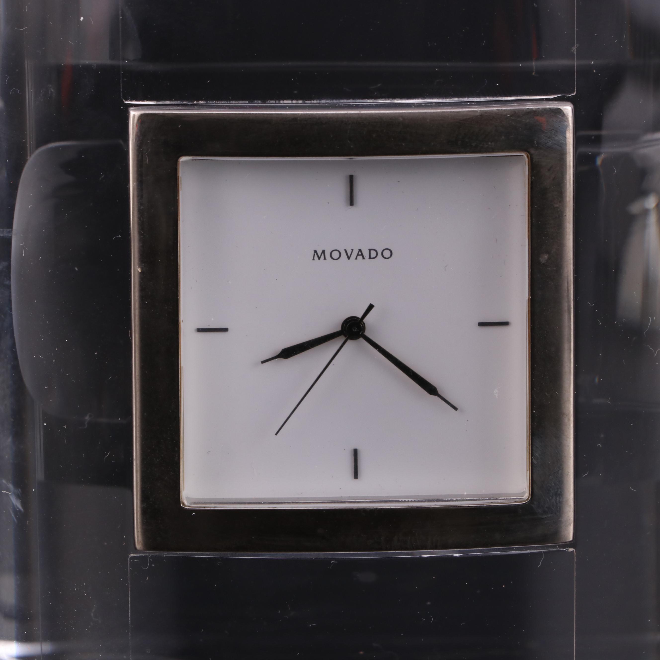 Movado Crystal Quartz Desk Clock with Museum Dial