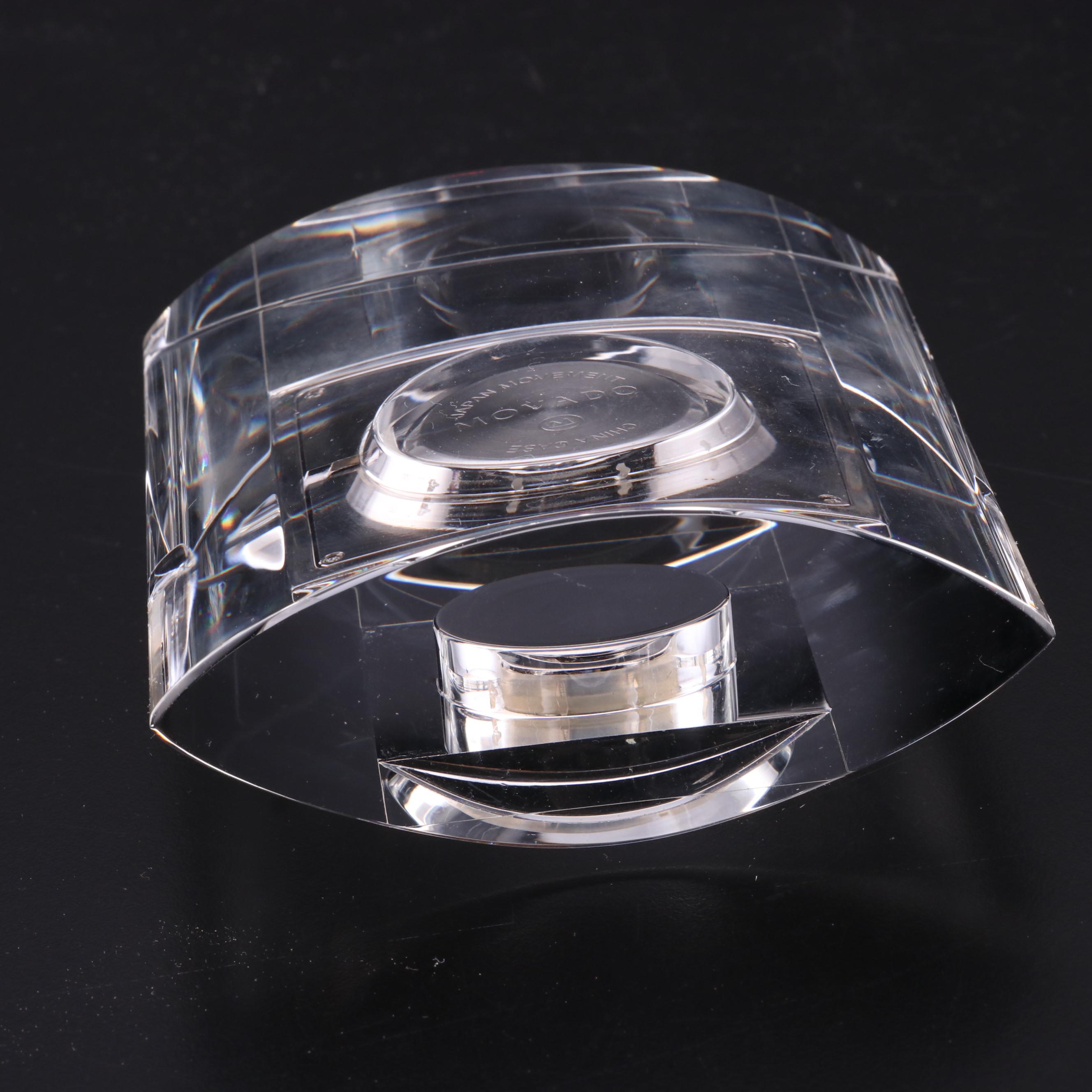 Movado Crystal Quartz Desk Clock with Museum Dial