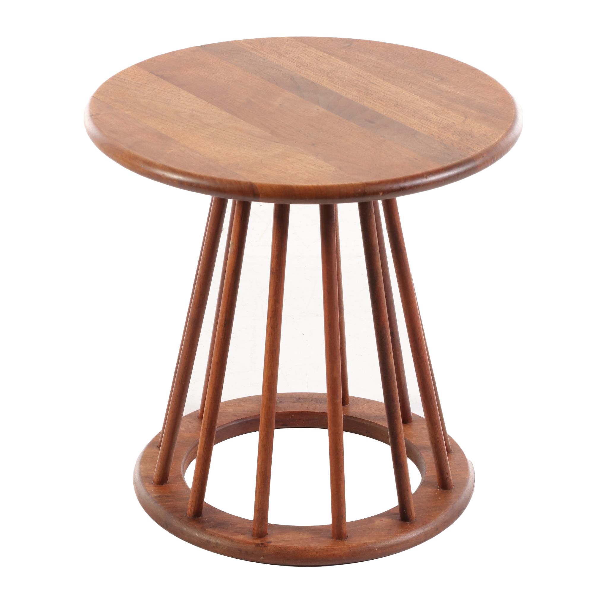 Arthur Umanoff Walnut Spindle Side Table, Mid-20th Century