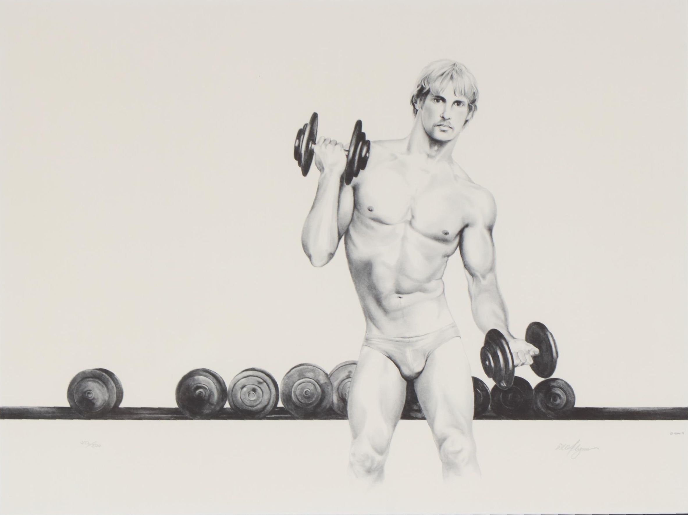 Lithograph of Bodybuilder, 1979