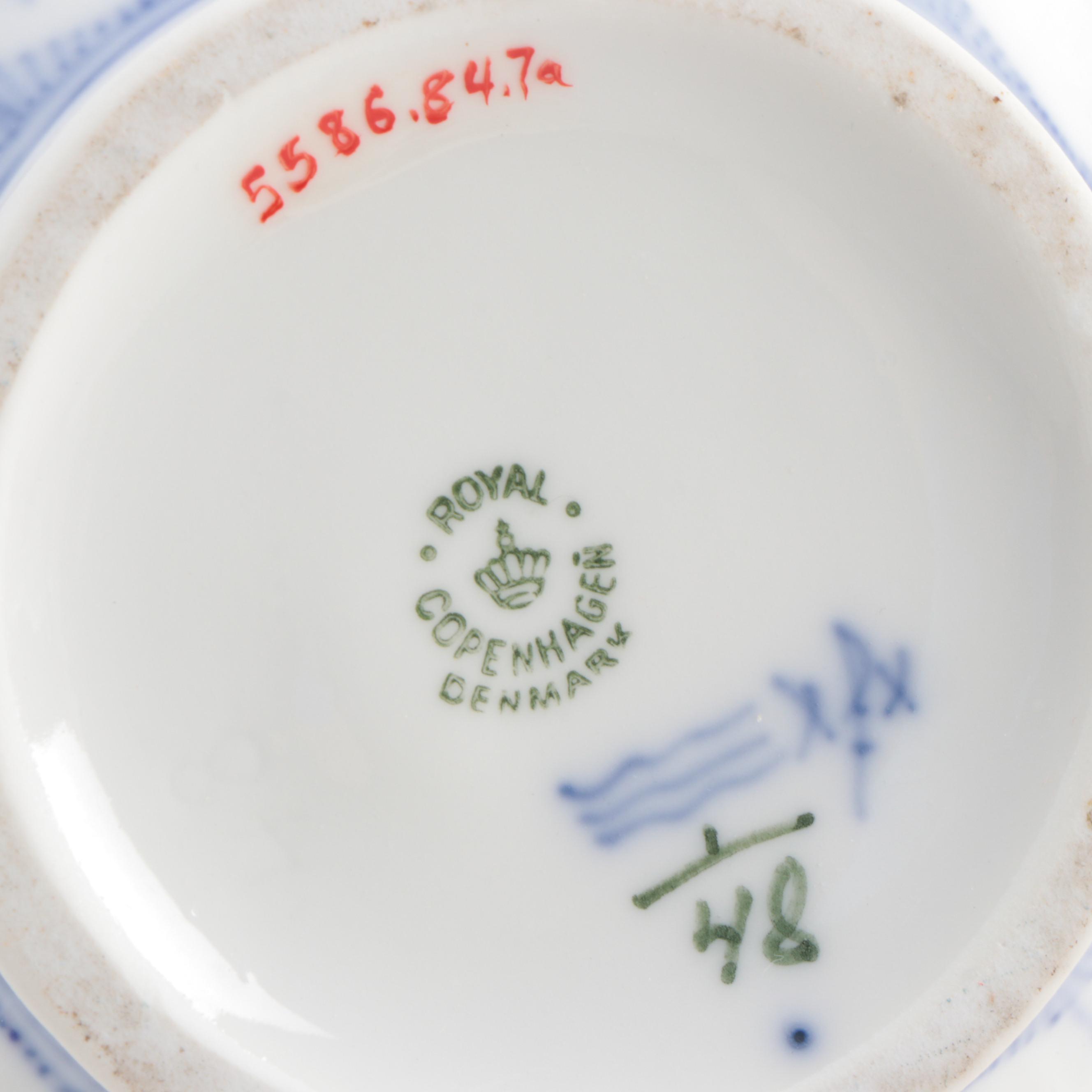 Royal Copenhagen "Blue Fluted" Coffee Pot, Tea Pot, and Sugar Bowl