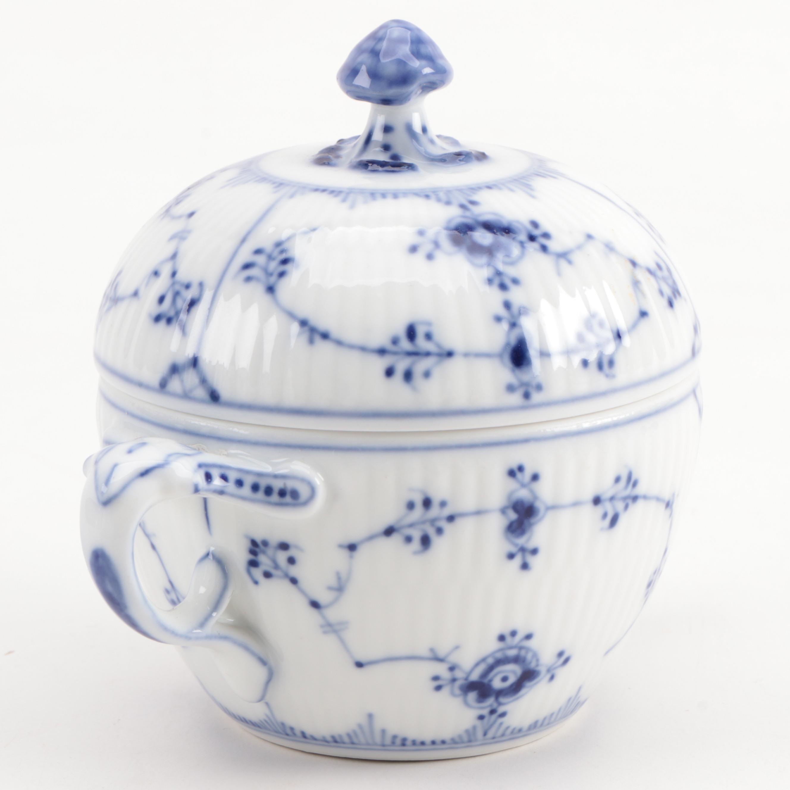 Royal Copenhagen "Blue Fluted" Coffee Pot, Tea Pot, and Sugar Bowl