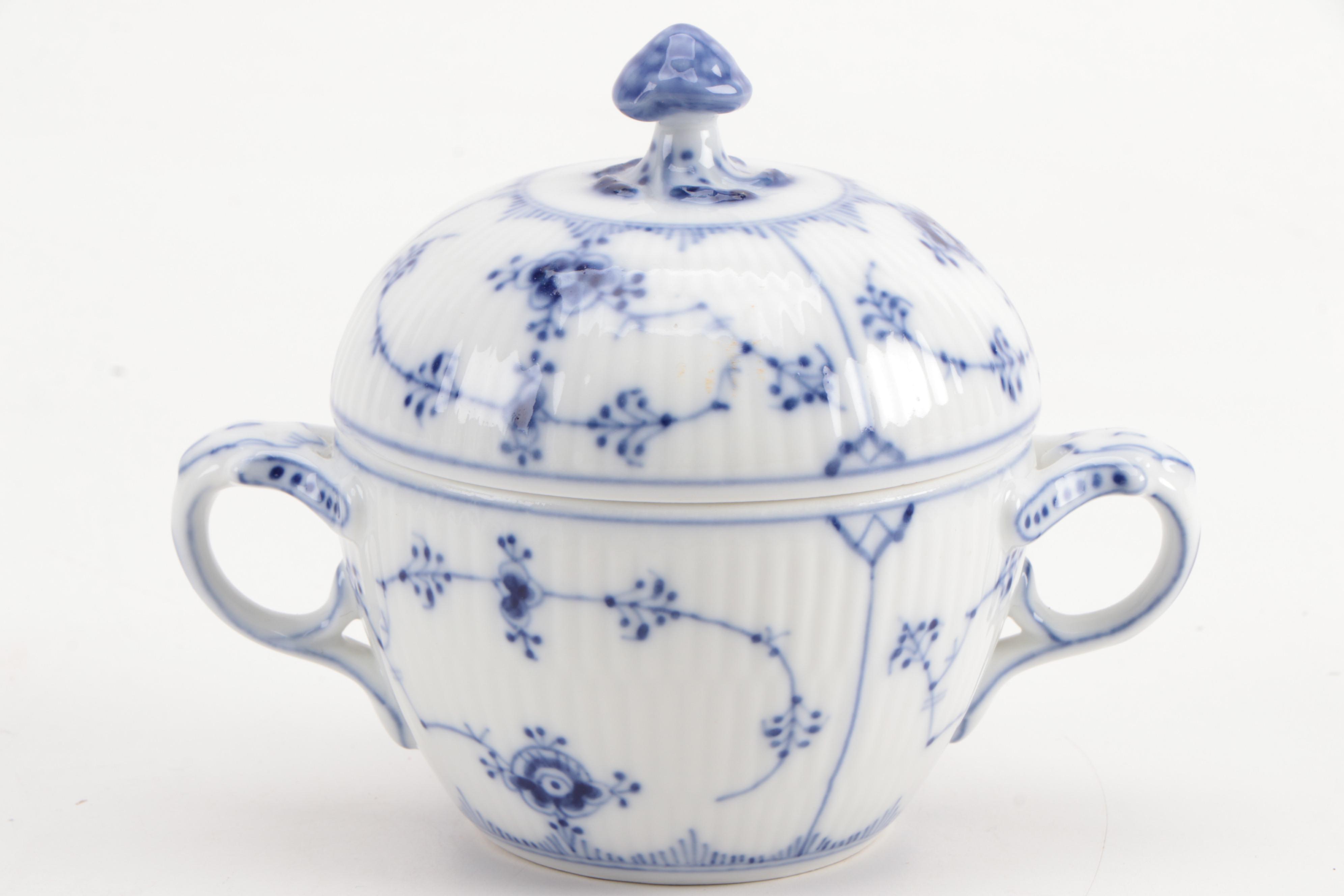 Royal Copenhagen "Blue Fluted" Coffee Pot, Tea Pot, and Sugar Bowl