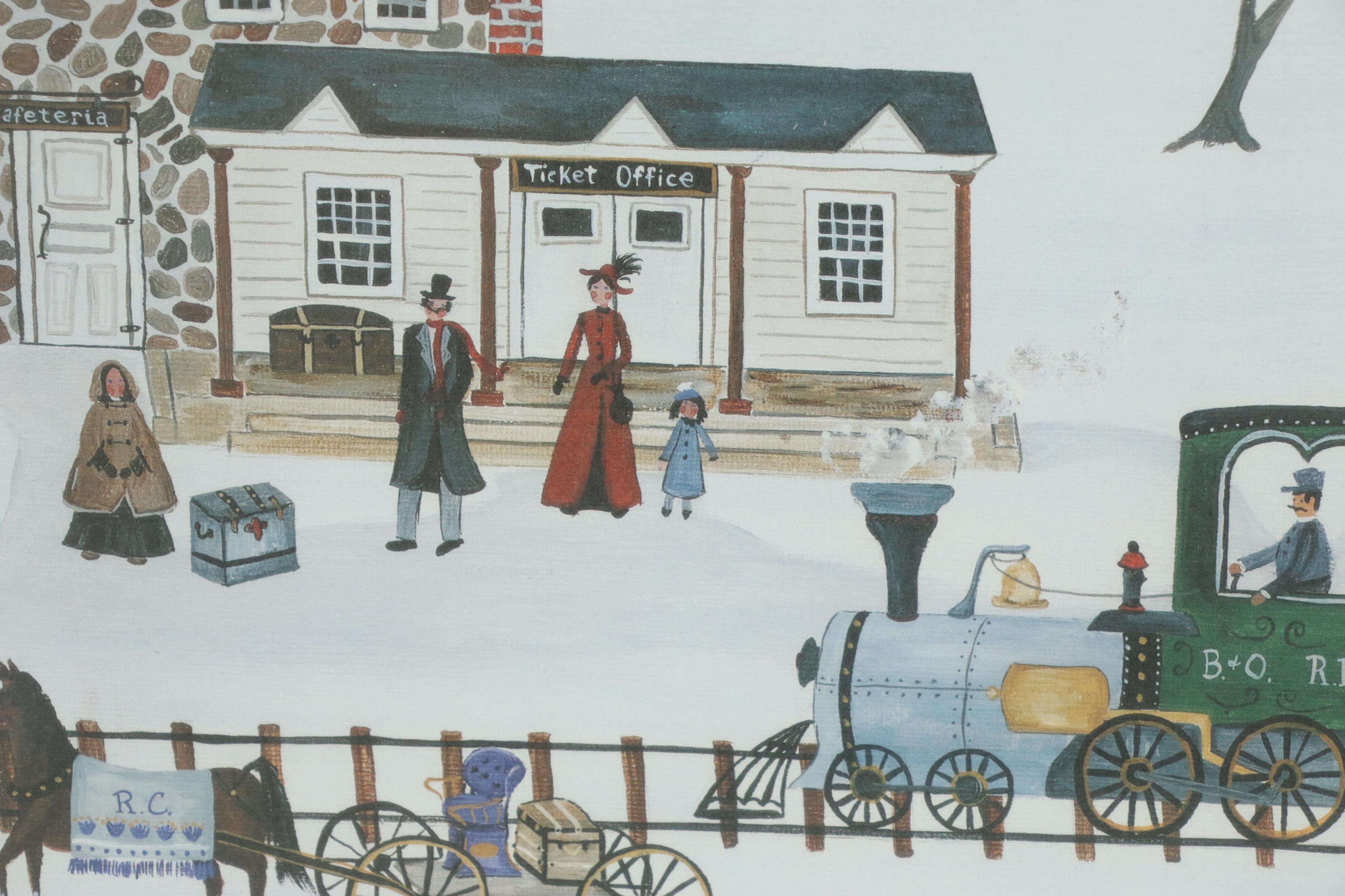 Betty Friess Baumer Offset Lithograph "Going Traveling"