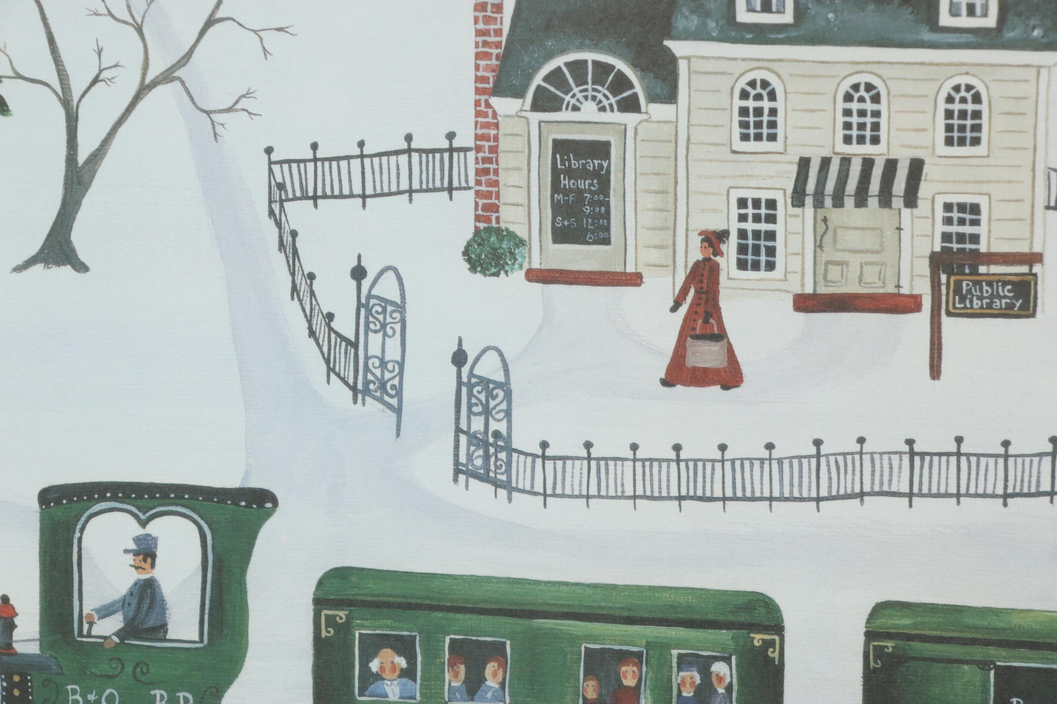 Betty Friess Baumer Offset Lithograph "Going Traveling"