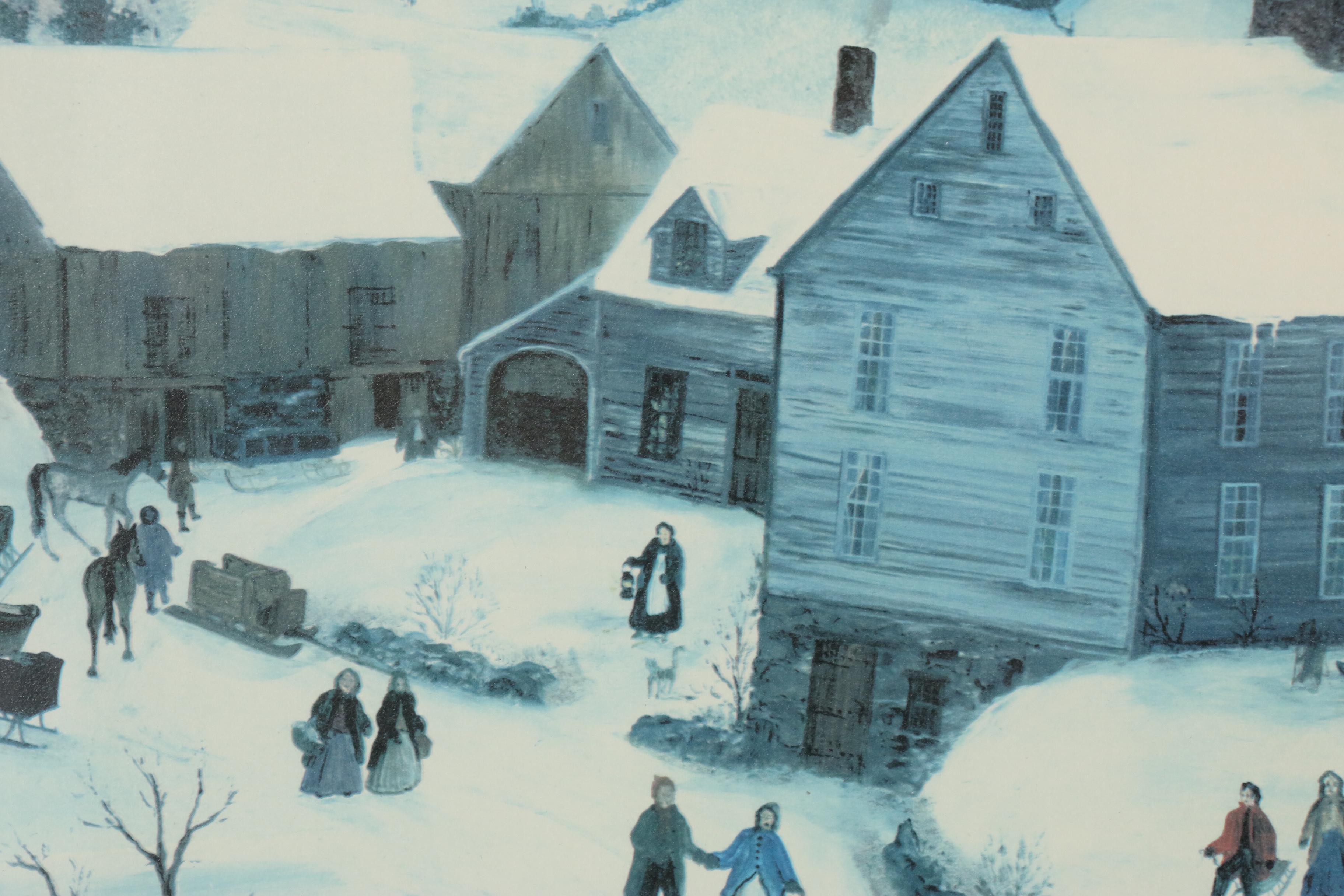 Will Moses Lithograph "Midnight Sleigh Ride"