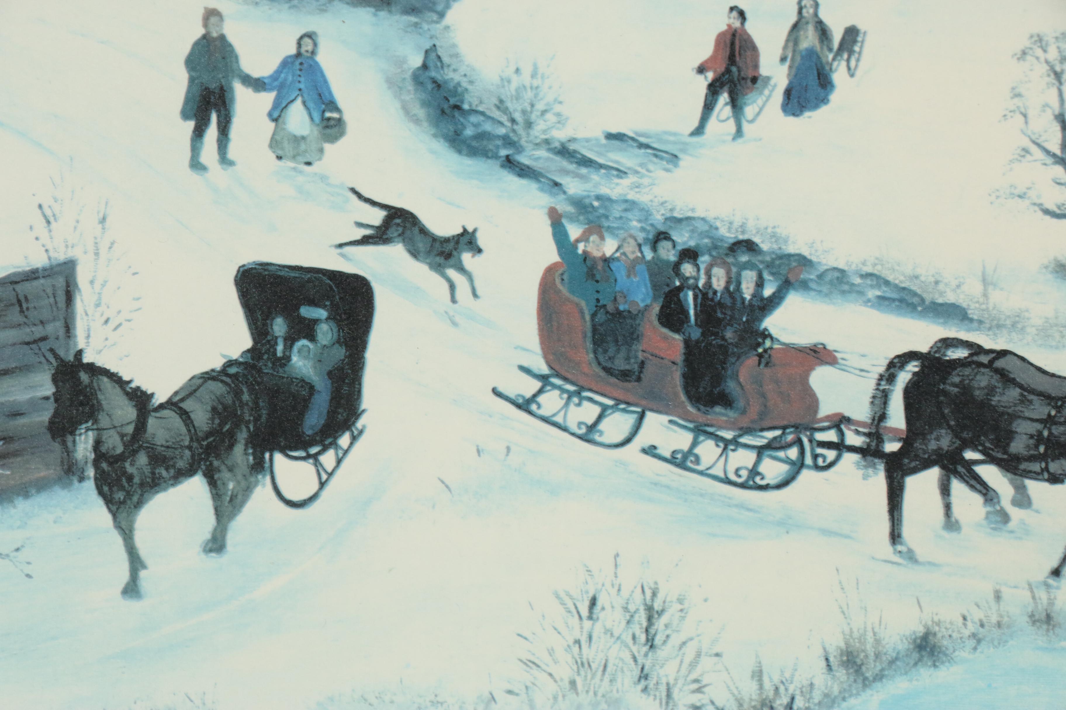 Will Moses Lithograph "Midnight Sleigh Ride"