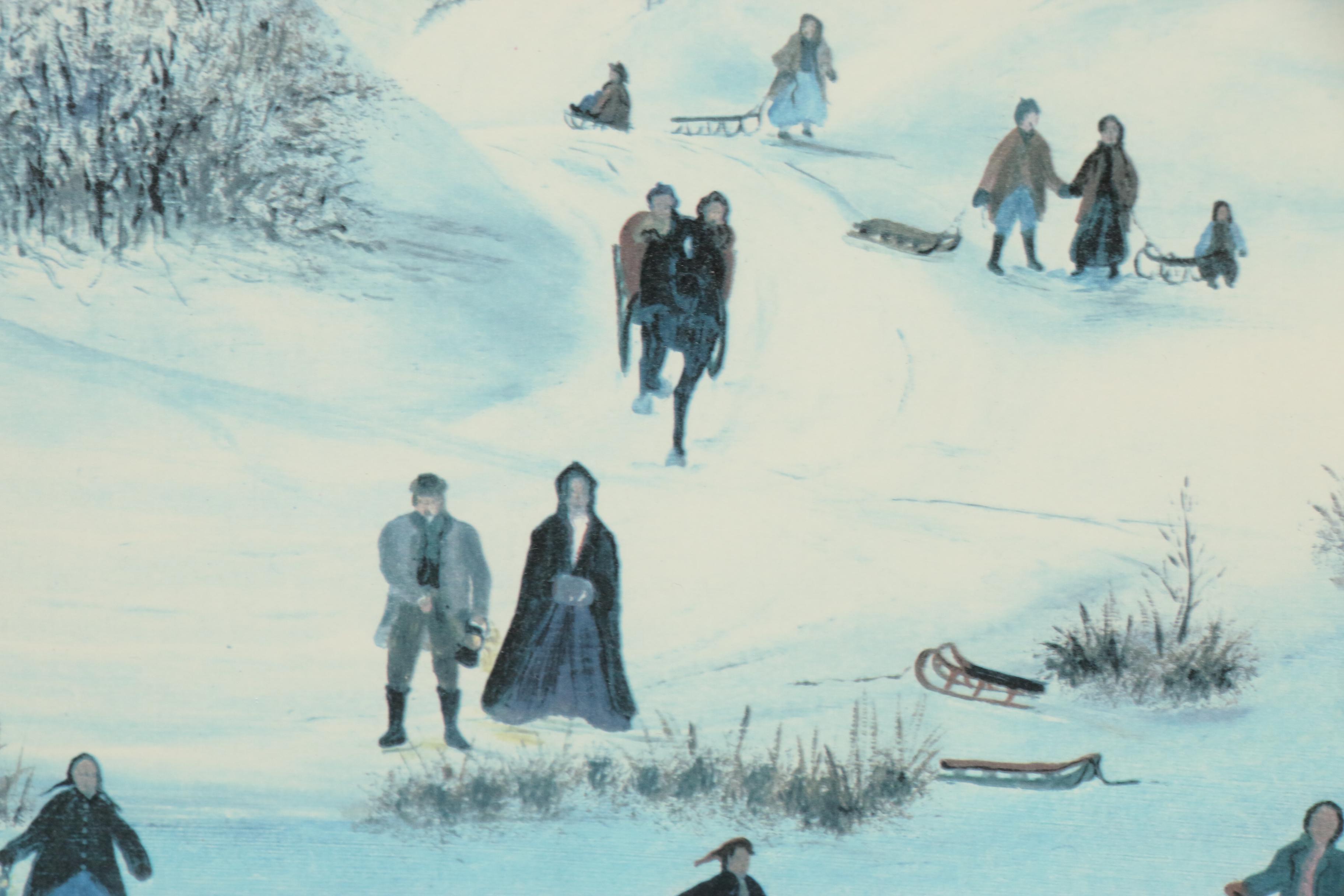 Will Moses Lithograph "Midnight Sleigh Ride"