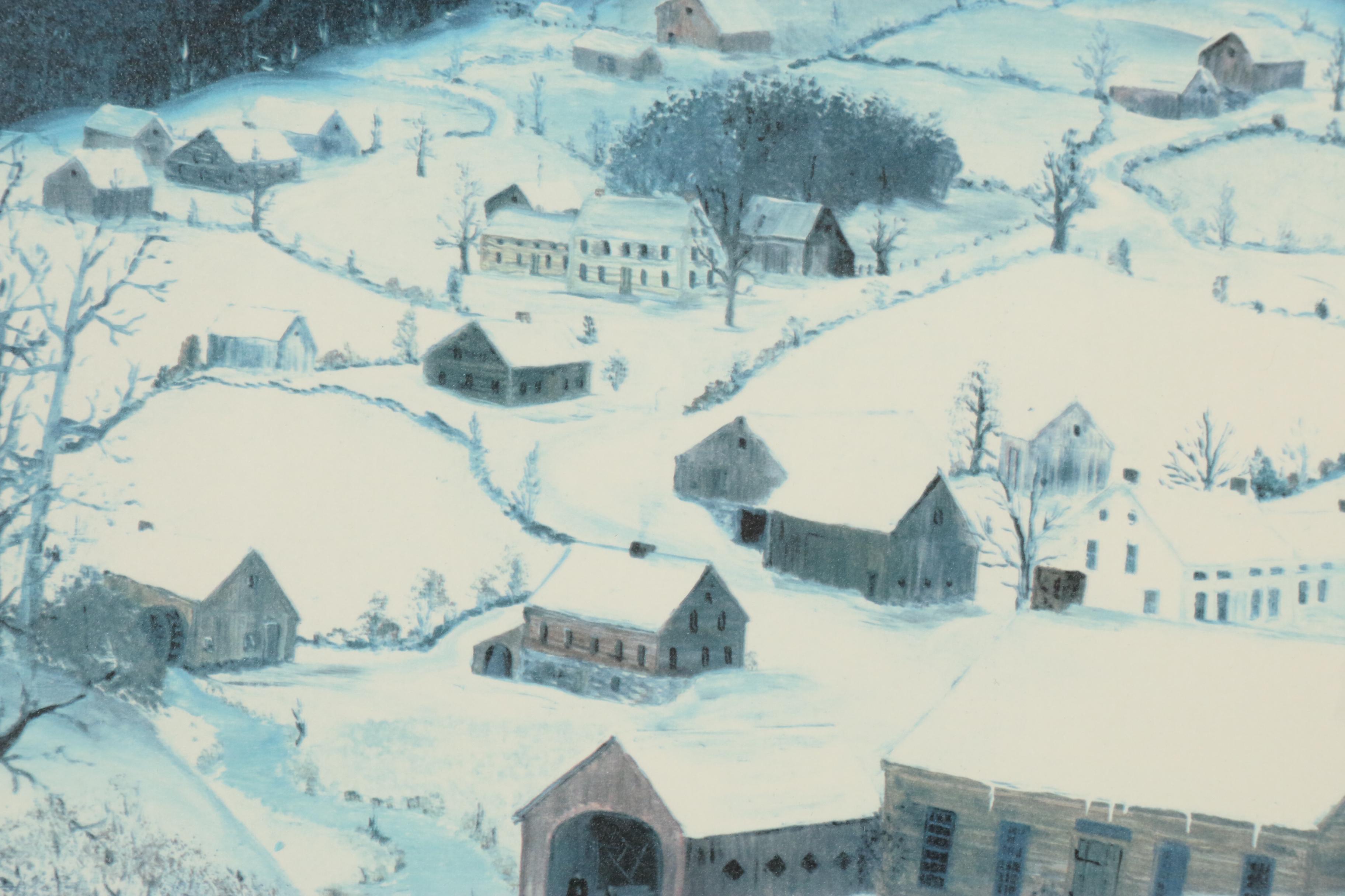 Will Moses Lithograph "Midnight Sleigh Ride"