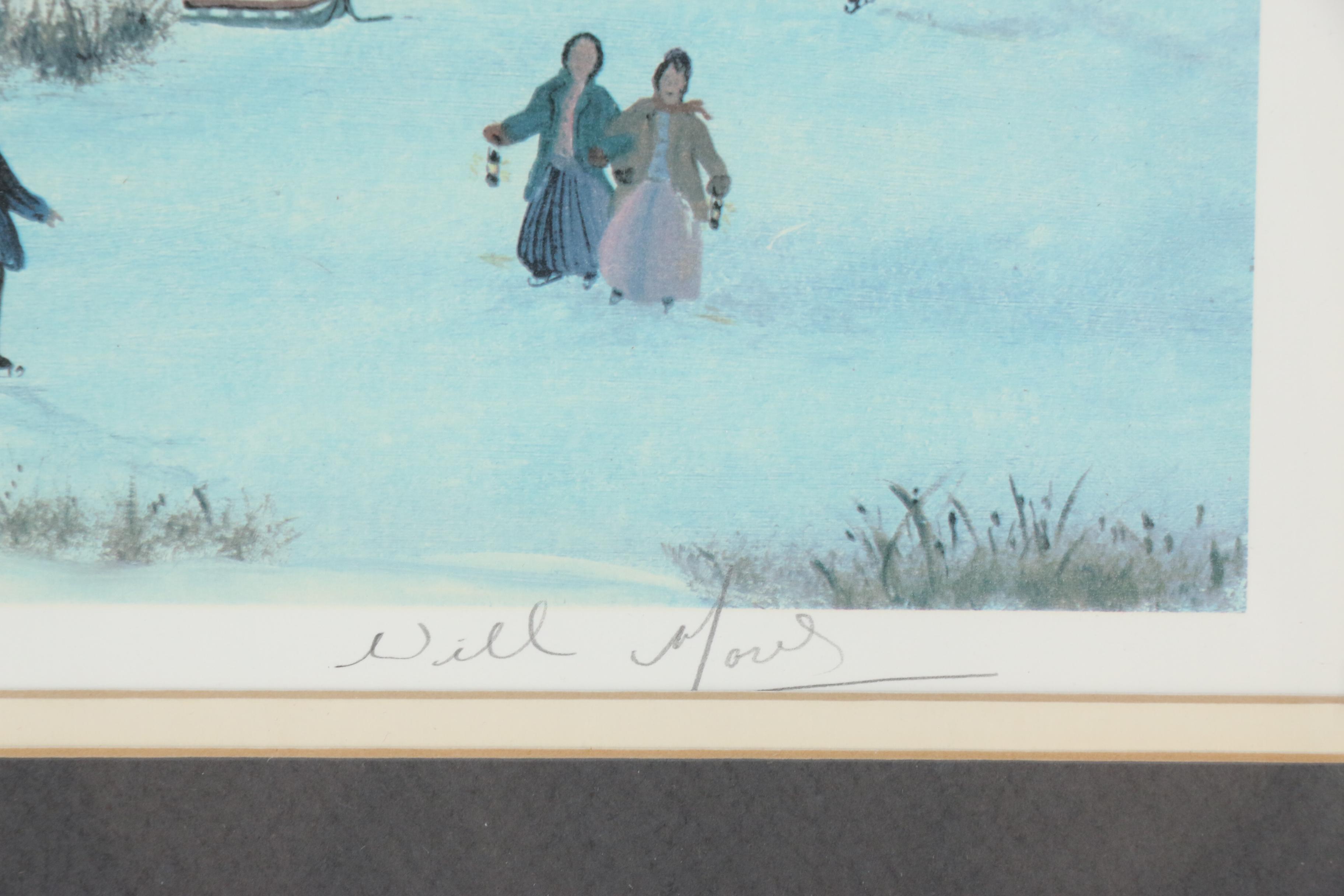 Will Moses Lithograph "Midnight Sleigh Ride"