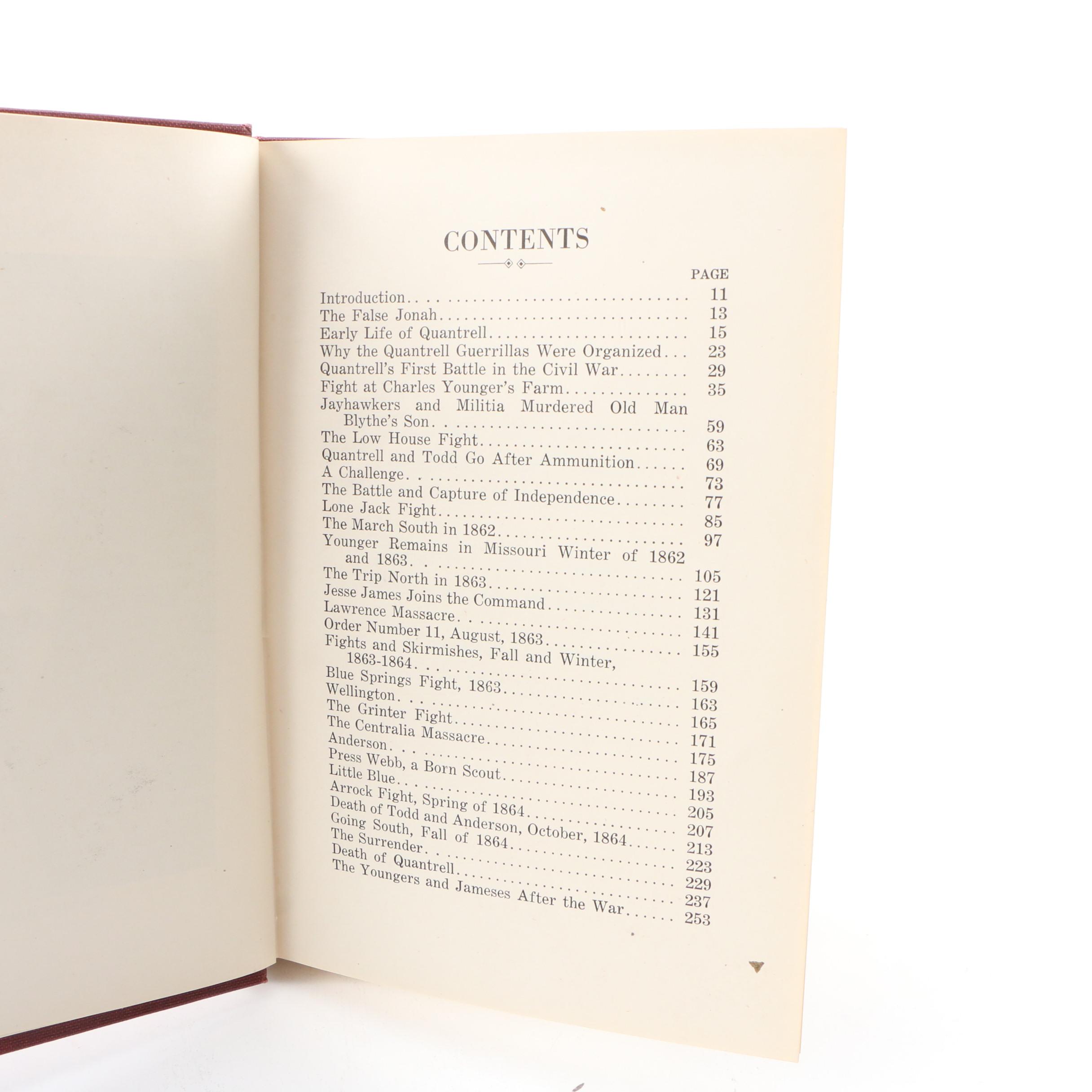 1923 "Charles W. Quantrell: A History of His Guerrilla Warfare" by John Burch