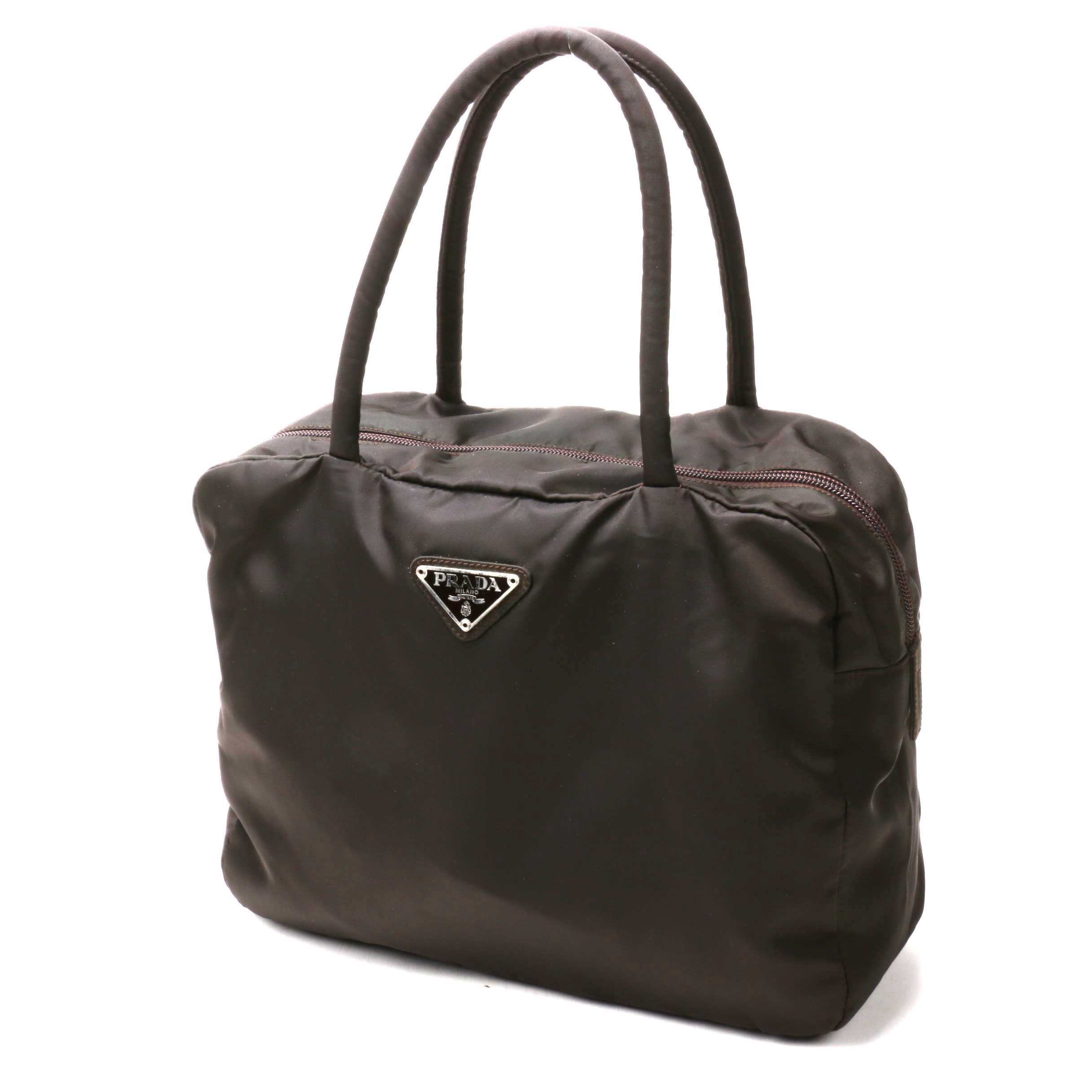 Prada Ebano Dark Brown Tessuto City Nylon Handbag