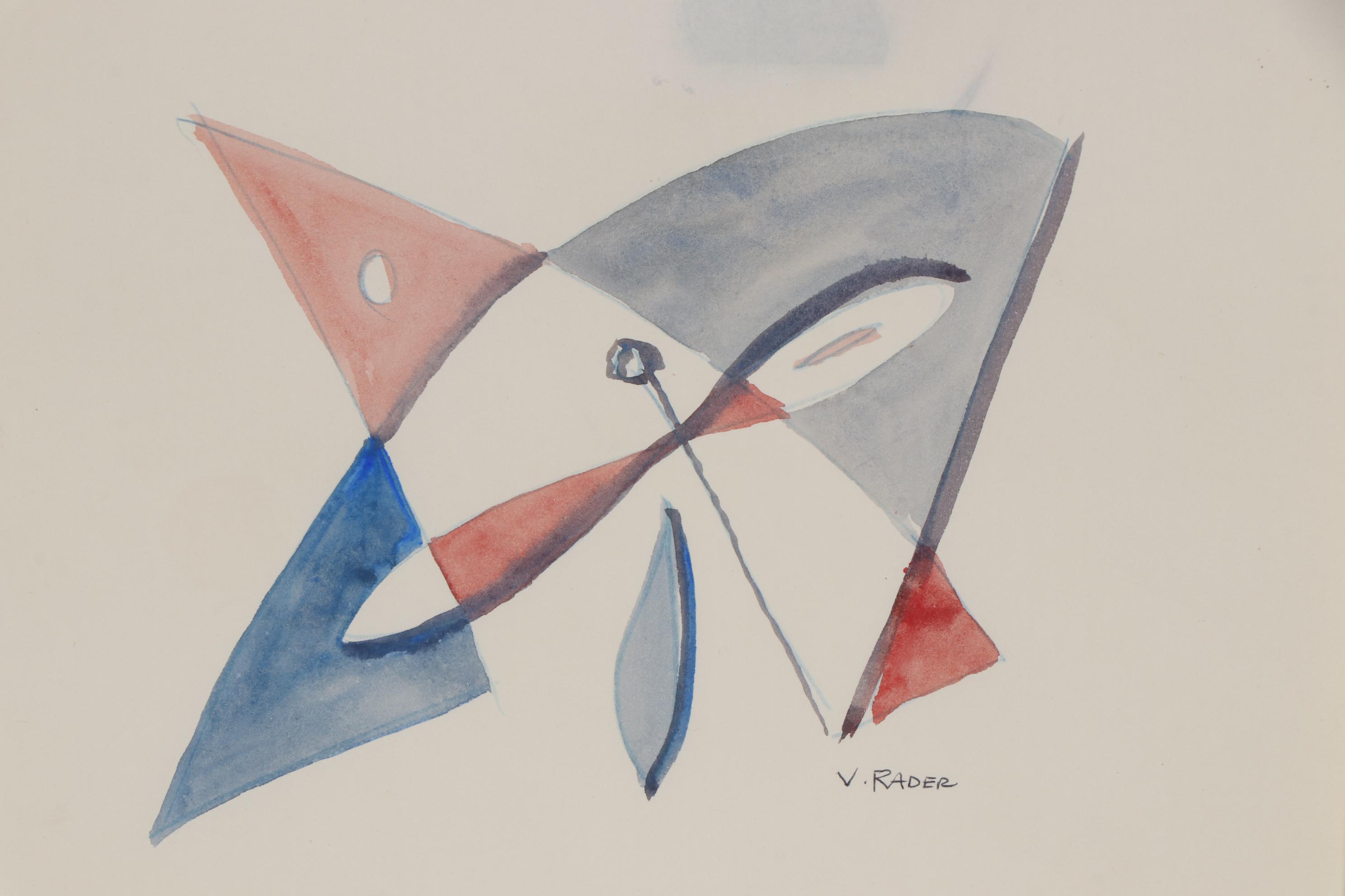 Vernon Rader Abstract Ink and Watercolor Drawings