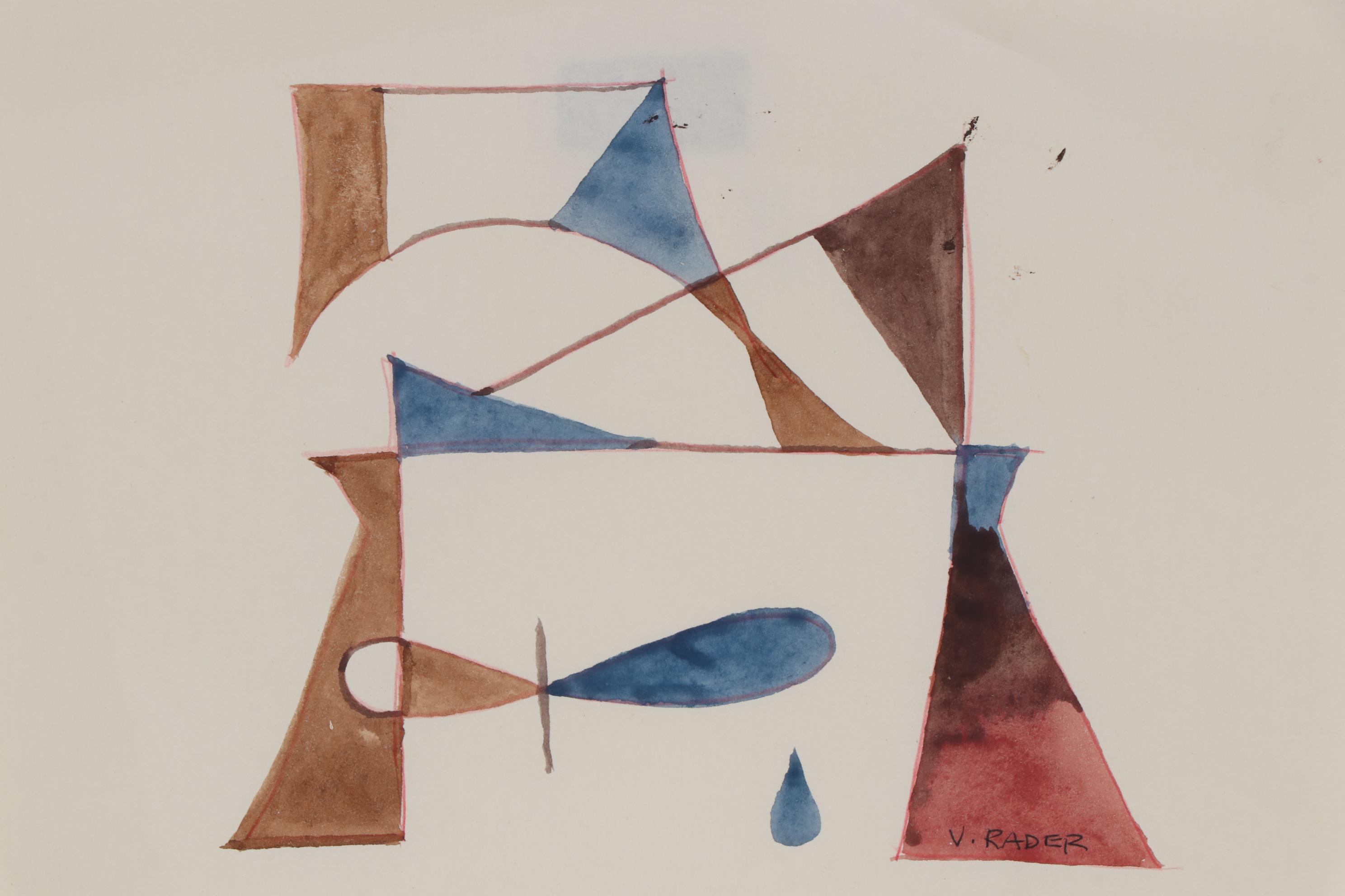 Vernon Rader Abstract Ink and Watercolor Drawings