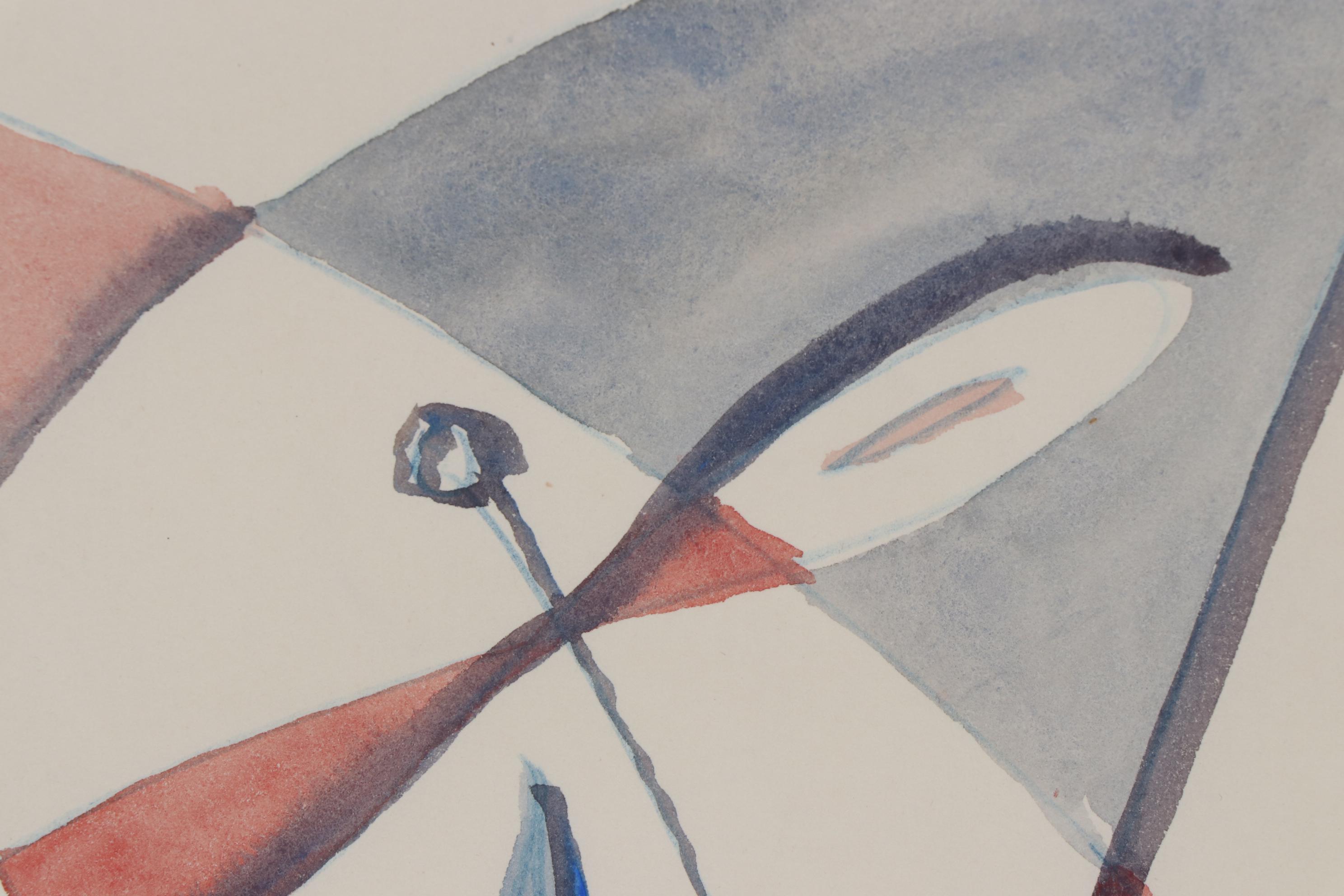 Vernon Rader Abstract Ink and Watercolor Drawings